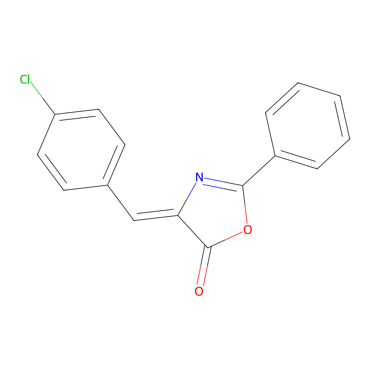 4-(4-Chlorobenzylidene)-2-phenyl-1,3-oxazol-5(4h)-one molecular structure, CAS 57427-77-7