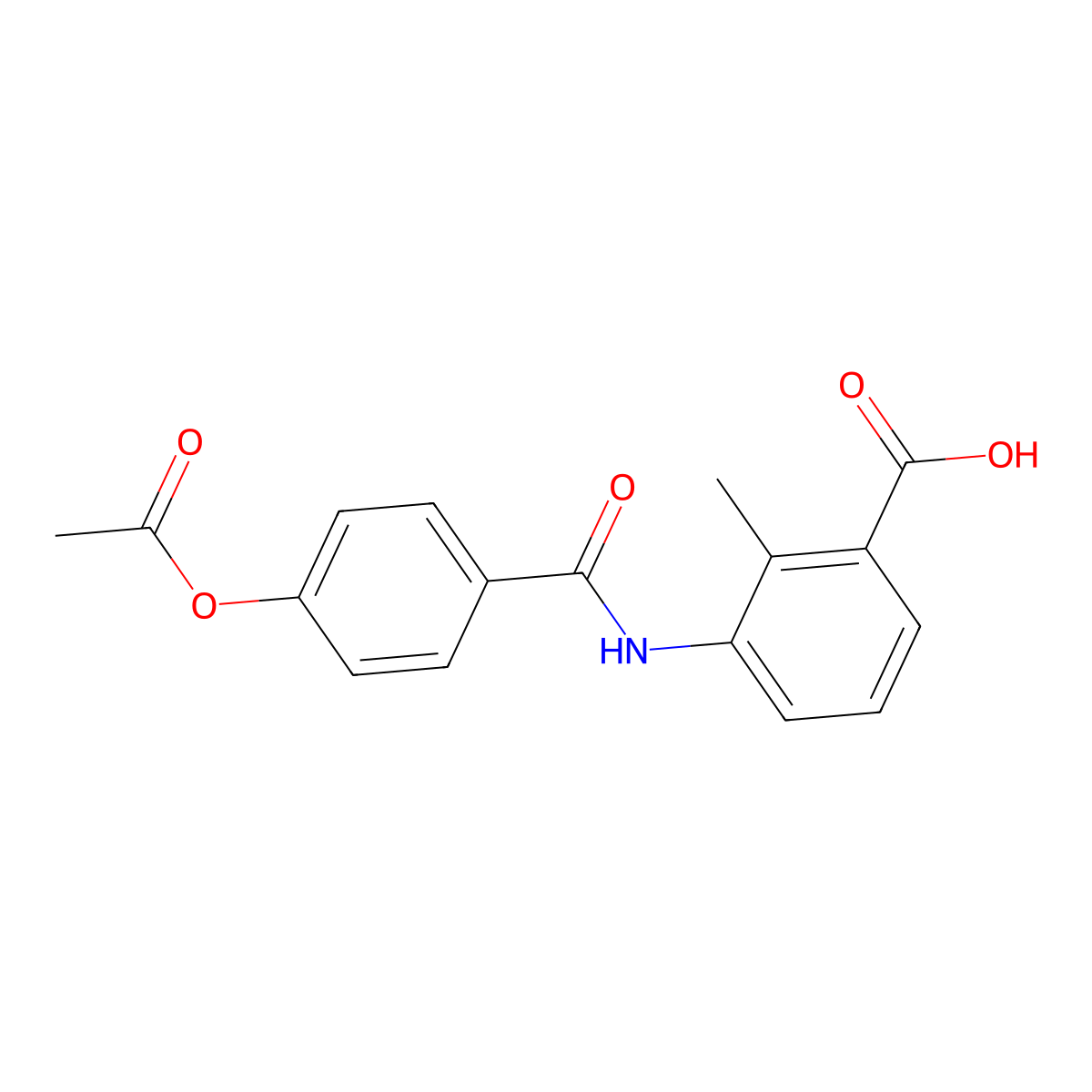 3-({[4-(Acetyloxy)phenyl]carbonyl}amino)-2-methylbenzoic acid molecular structure, CAS 5743-03-3
