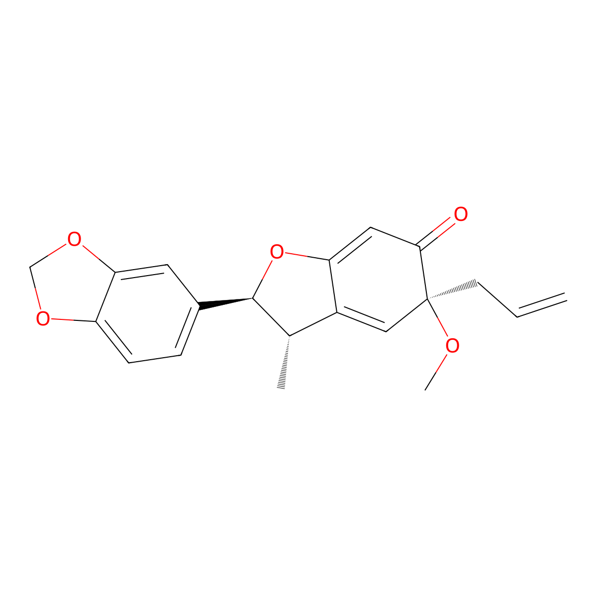 (2S)-2alpha-(1,3-Benzodioxol-5-yl)-3,5-dihydro-5alpha-methoxy-3beta-methyl-5-allyl-2H-benzofuran-6-one molecular structure, CAS 57430-03-2
