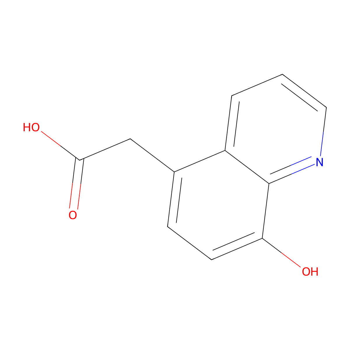 5-Quinolineacetic acid, 8-hydroxy- molecular structure, CAS 57434-92-1