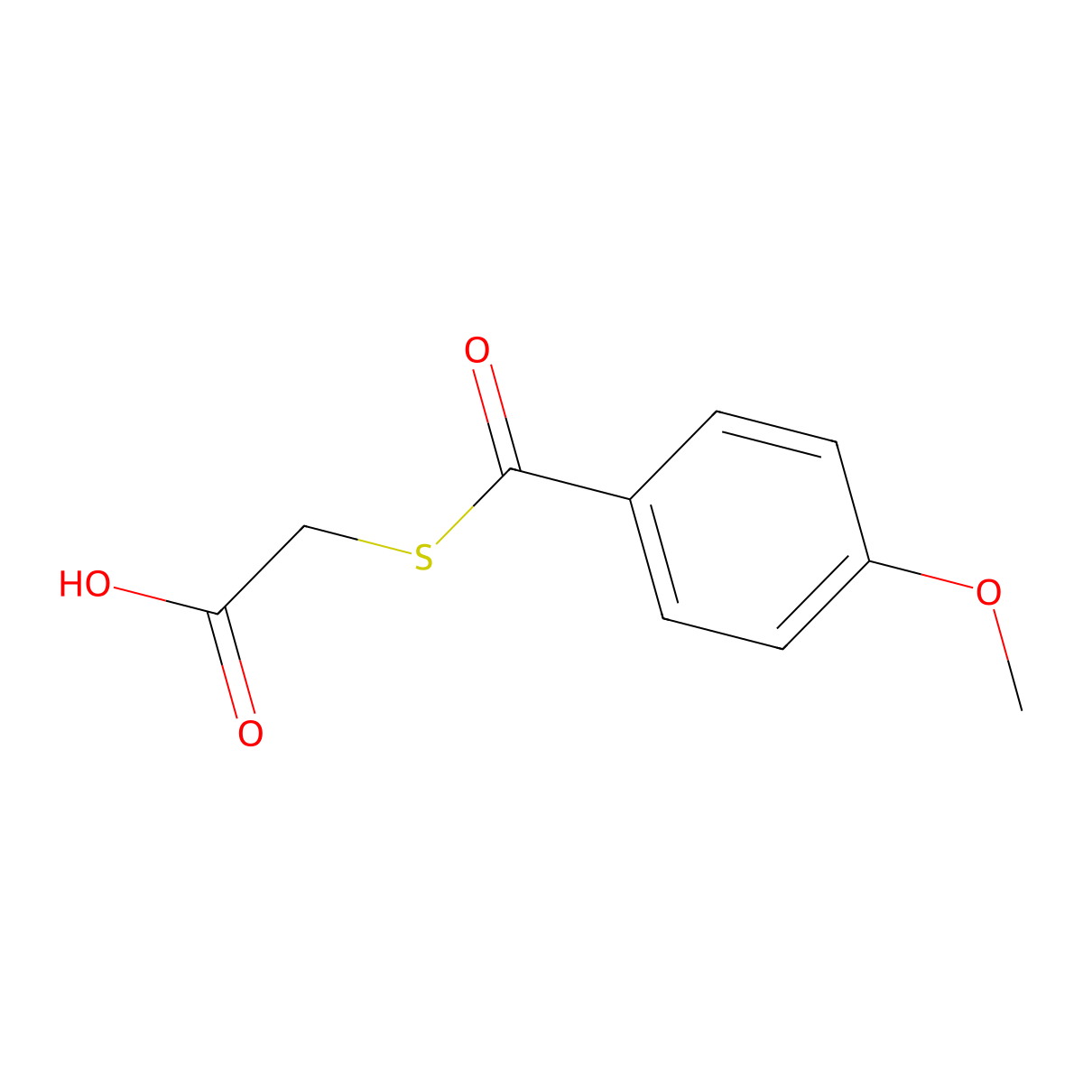 2-[(4-Methoxybenzoyl)thio]acetic acid molecular structure, CAS 57436-45-0