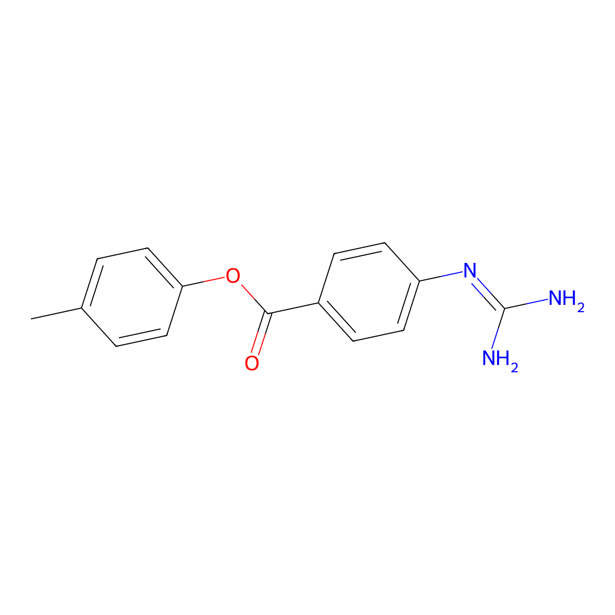 p-Tolyl 4-guanidinobenzoate molecular structure, CAS 57438-34-3