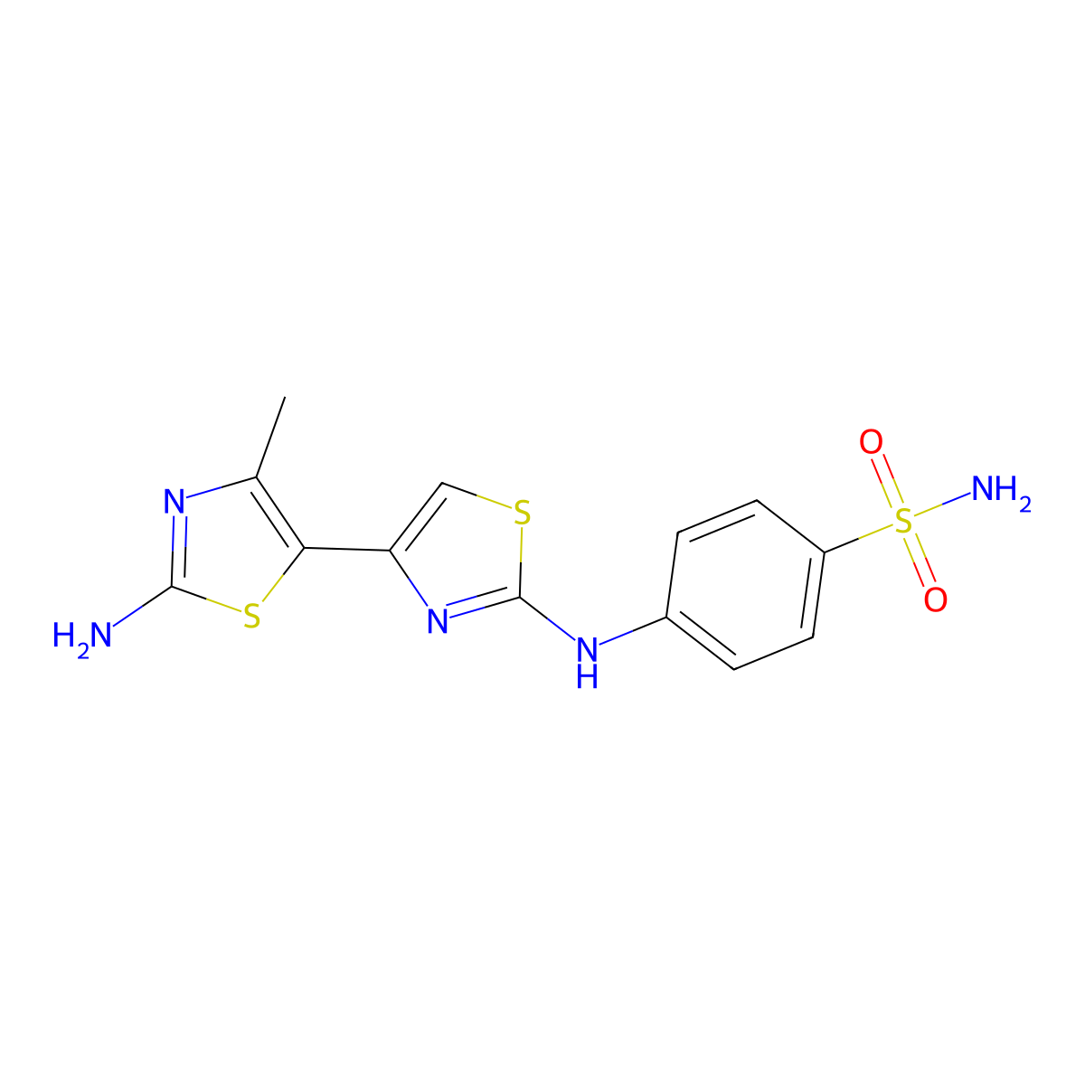 4-(2'-Amino-4'-methyl-[4,5']bithiazolyl-2-ylamino)-benzenesulfonamide molecular structure, CAS 5744-17-2