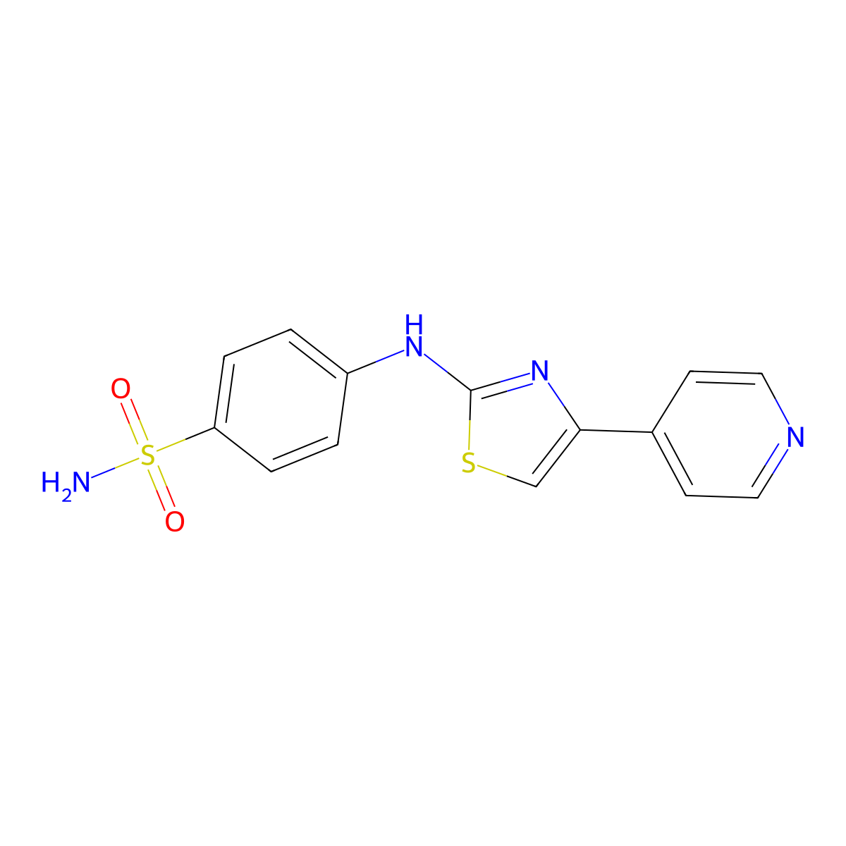 4-[(4-Pyridin-4-yl-1,3-thiazol-2-yl)amino]benzenesulfonamide molecular structure, CAS 5744-46-7