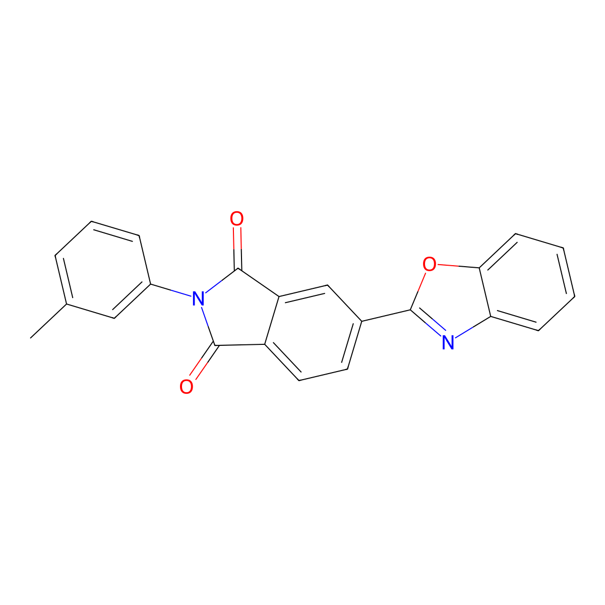 5-(1,3-benzoxazol-2-yl)-2-(3-methylphenyl)-1H-isoindole-1,3(2H)-dione molecular structure, CAS 5744-55-8