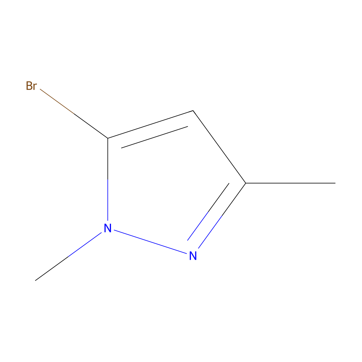 5-Bromo-1,3-dimethyl-1H-pyrazole molecular structure, CAS 5744-70-7