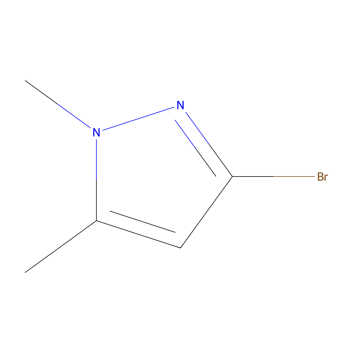 3-Bromo-1,5-dimethyl-1H-pyrazole molecular structure, CAS 5744-80-9