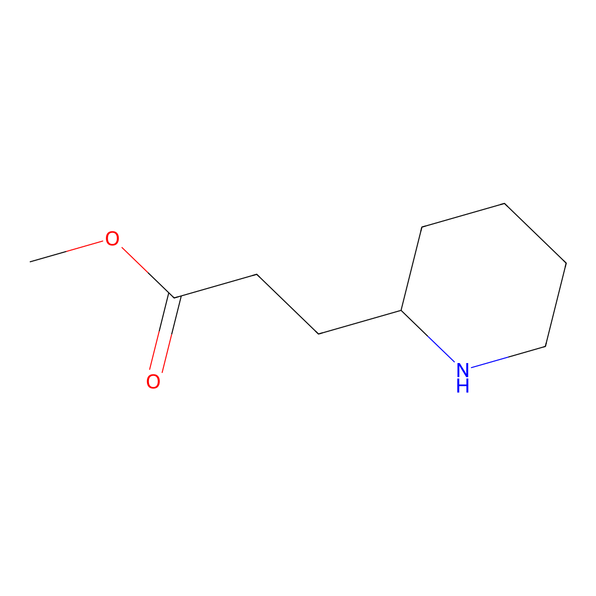 Methyl 3-(piperidin-2-yl)propanoate molecular structure, CAS 57440-27-4