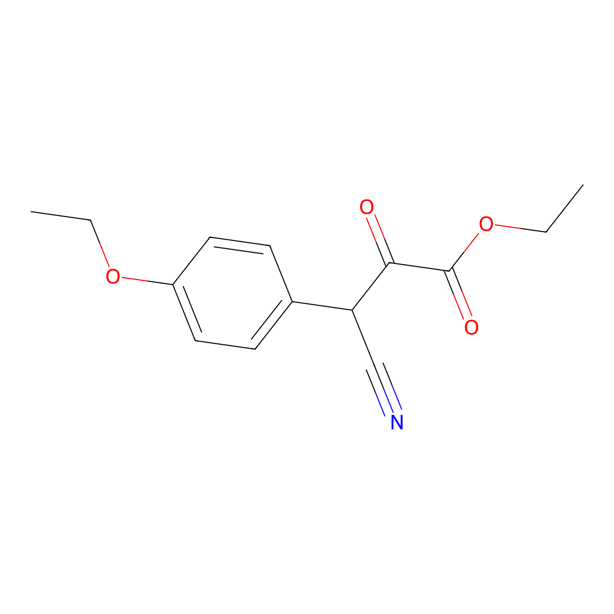 Ethyl 3-cyano-3-(4-ethoxyphenyl)-2-oxopropanoate molecular structure, CAS 57445-62-2