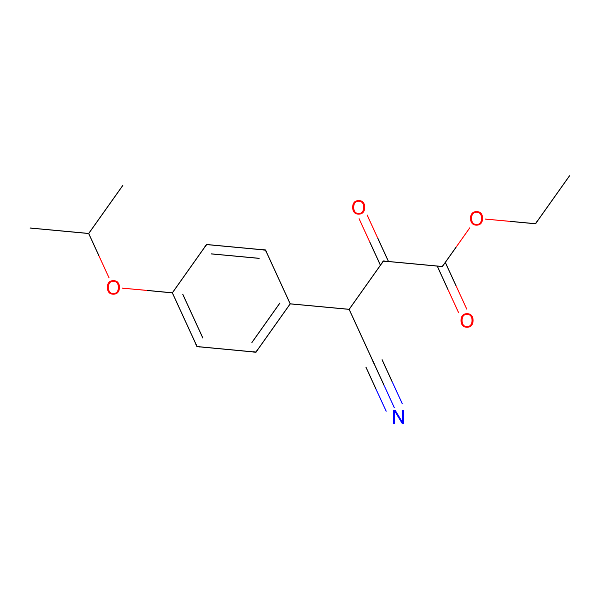 Ethyl 3-cyano-3-(4-isopropoxyphenyl)-2-oxopropanoate molecular structure, CAS 57445-64-4