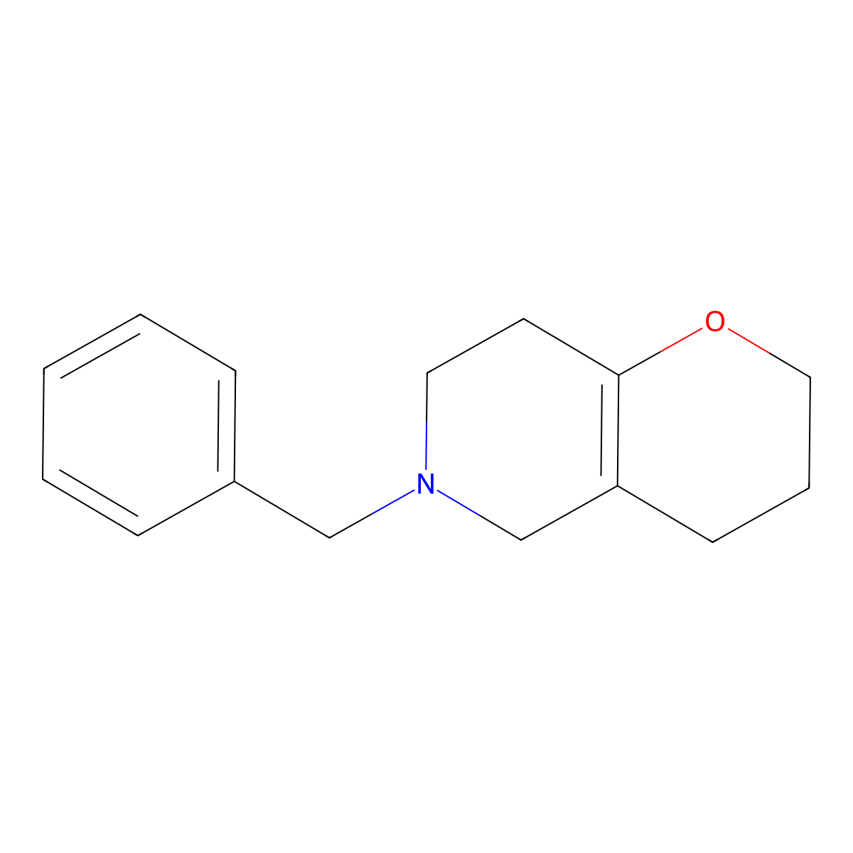 6-benzyl-3,4,5,6,7,8-hexahydro-2H-pyrano[3,2-c]pyridine molecular structure, CAS 57446-01-2