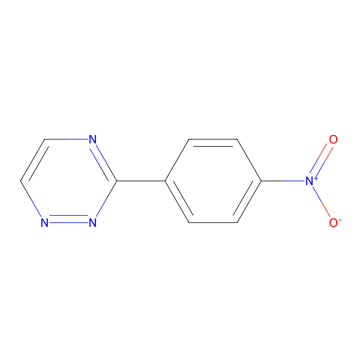 1,2,4-Triazine, 3-(4-nitrophenyl)- molecular structure, CAS 57446-74-9