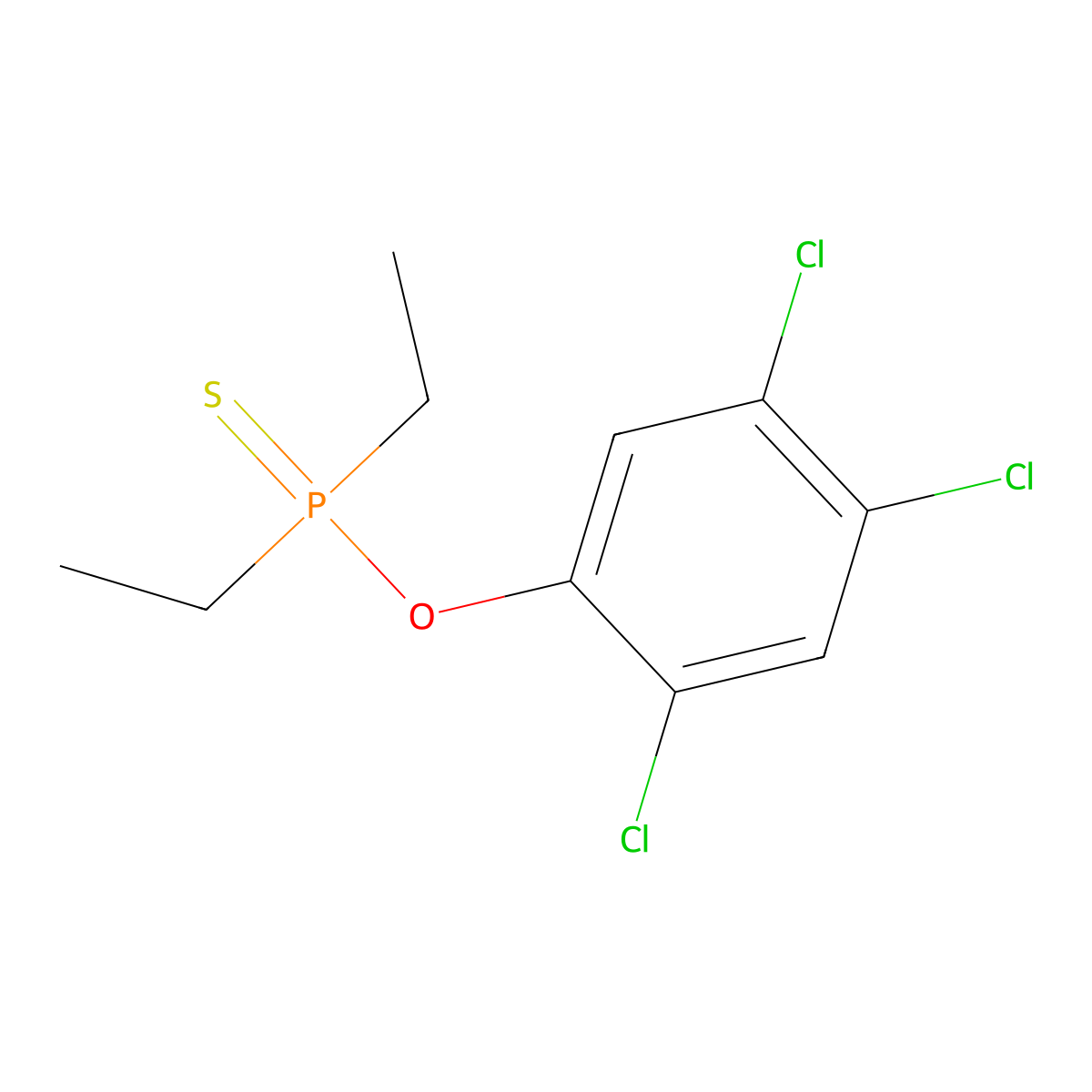 Phosphinothioic acid, diethyl-, O-(2,4,5-trichlorophenyl) ester molecular structure, CAS 5745-14-2