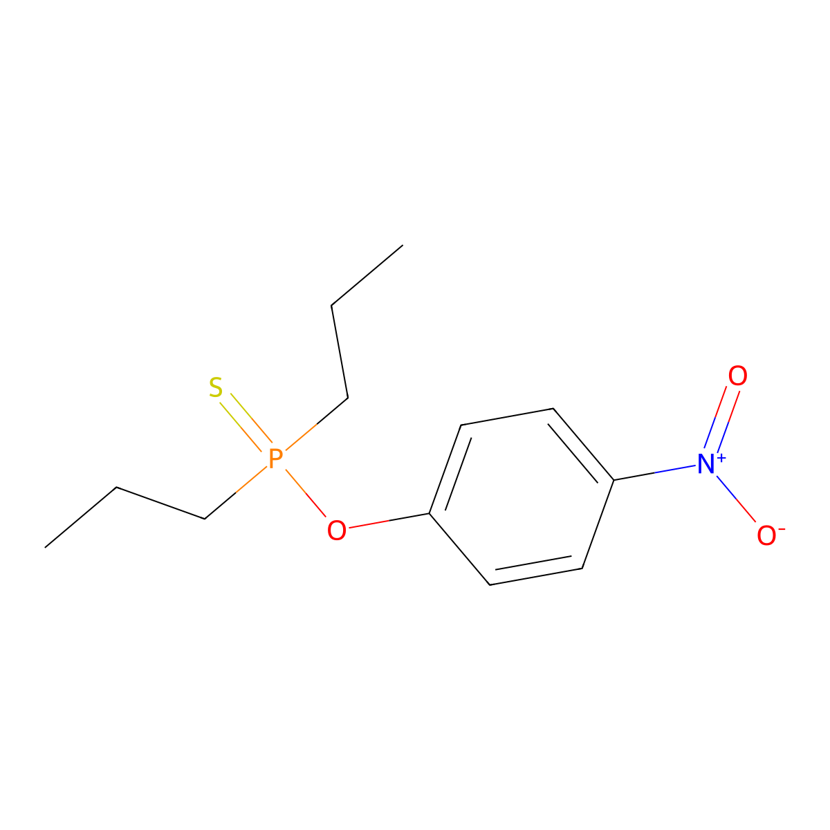 Phosphinothioic acid, dipropyl-, O-(p-nitrophenyl) ester molecular structure, CAS 5745-22-2