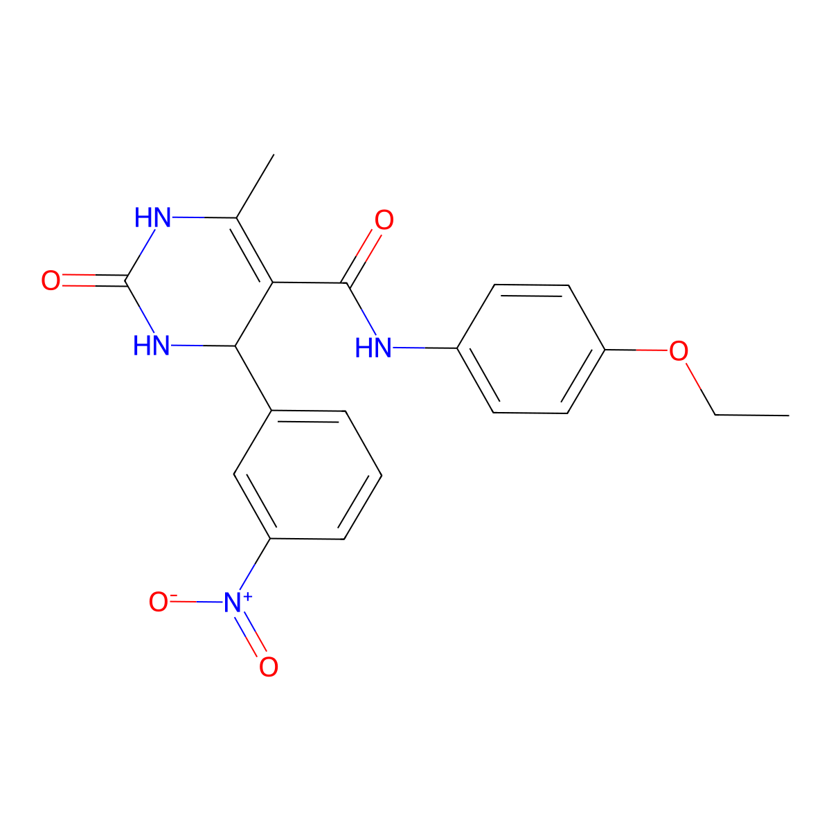 N-(4-ethoxyphenyl)-6-methyl-4-(3-nitrophenyl)-2-oxo-3,4-dihydro-1H-pyrimidine-5-carboxamide molecular structure, CAS 5745-79-9