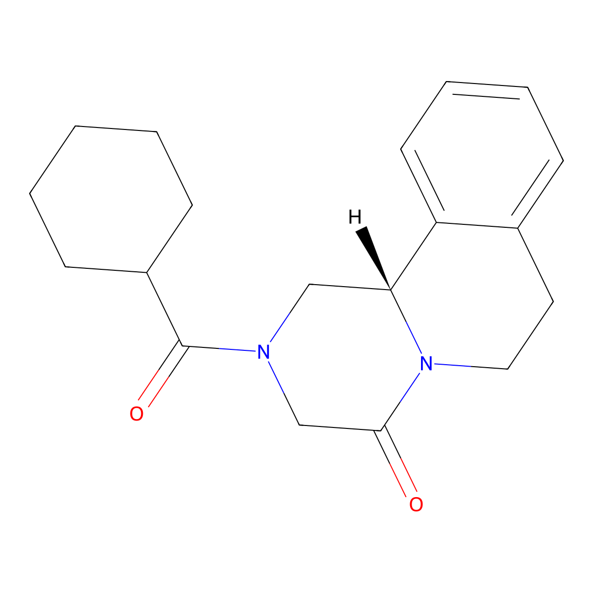 Praziquantel, (S)- molecular structure, CAS 57452-97-8