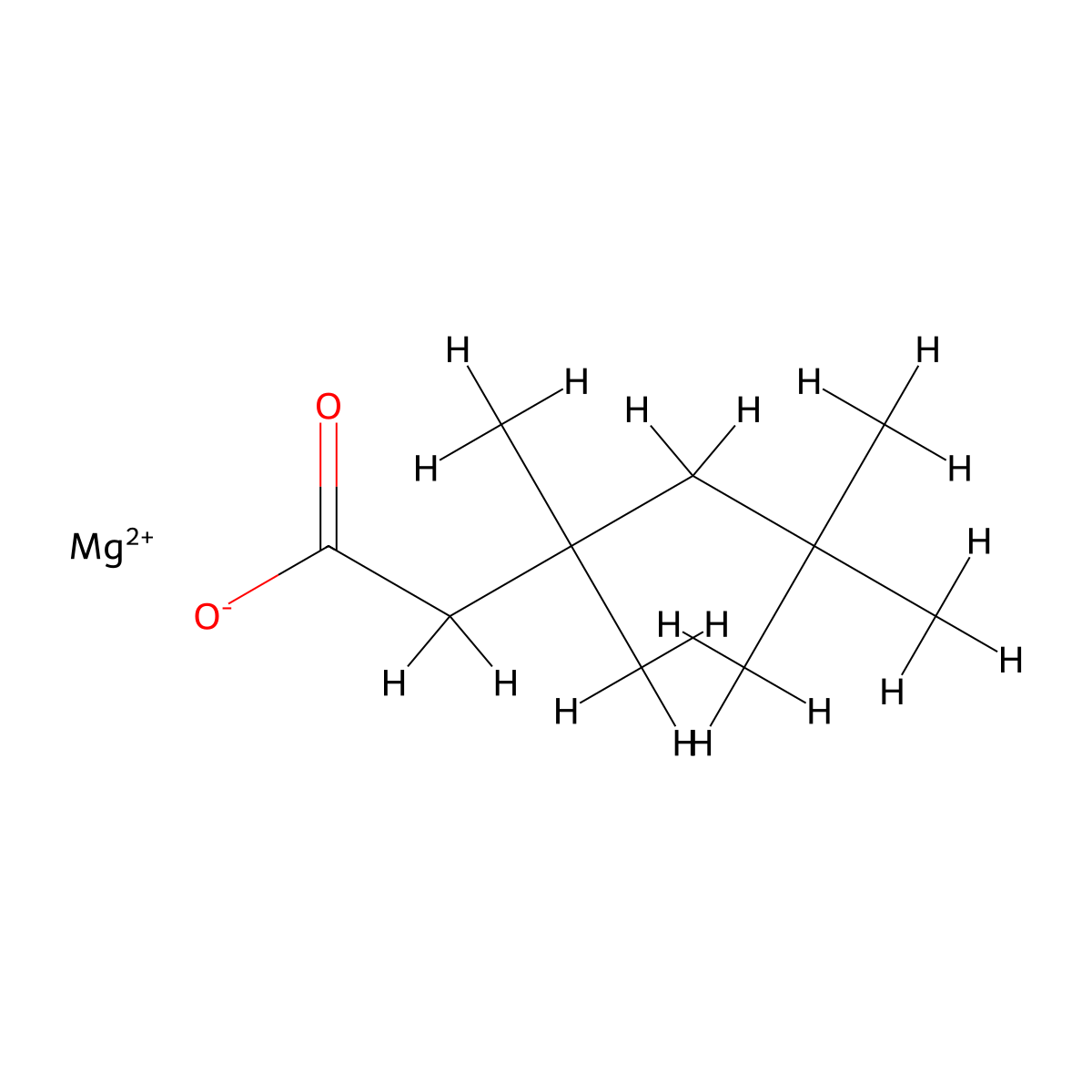 Magnesium neodecanoate molecular structure, CAS 57453-97-1