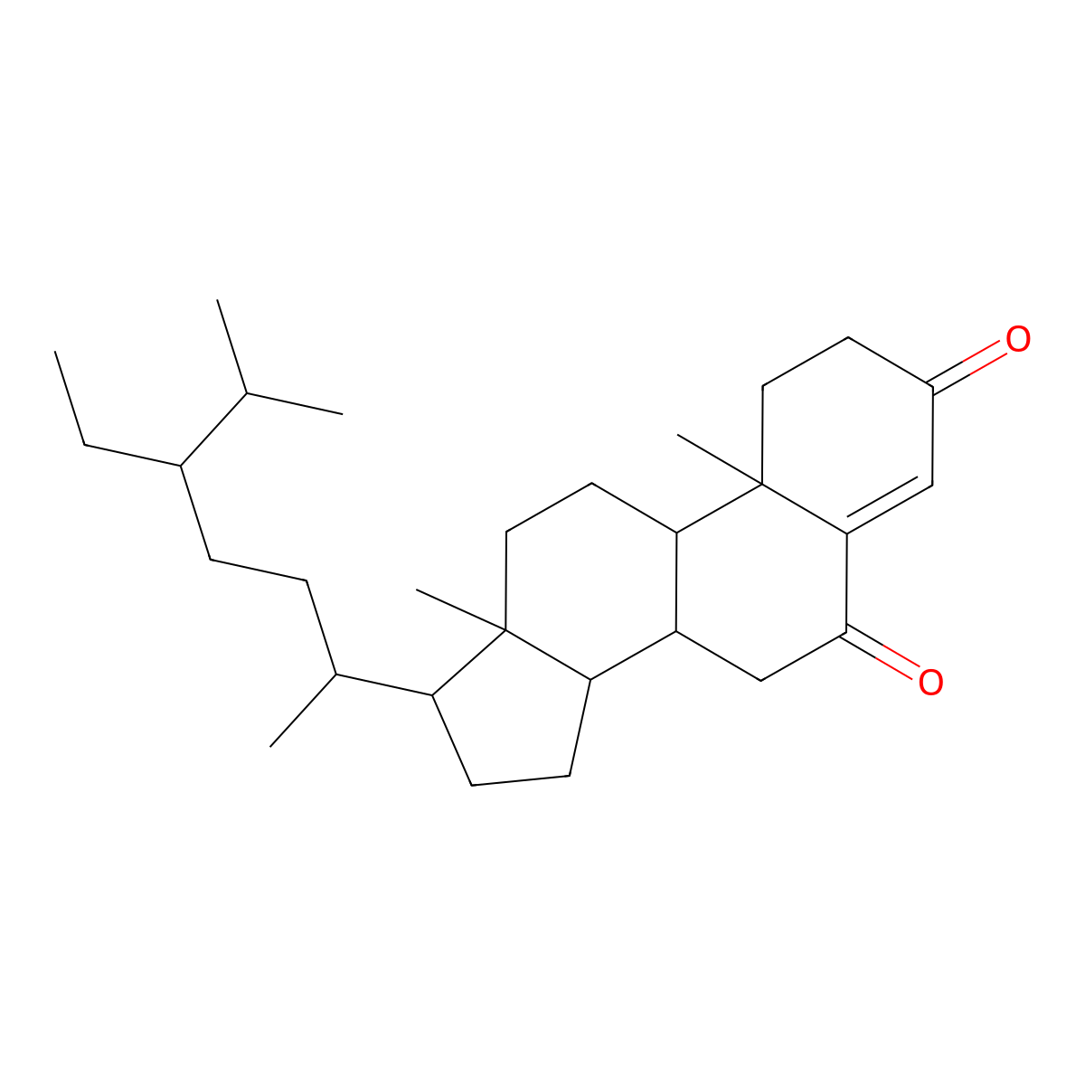 Stigmast-4-ee-3,6-dione molecular structure, CAS 57458-57-8