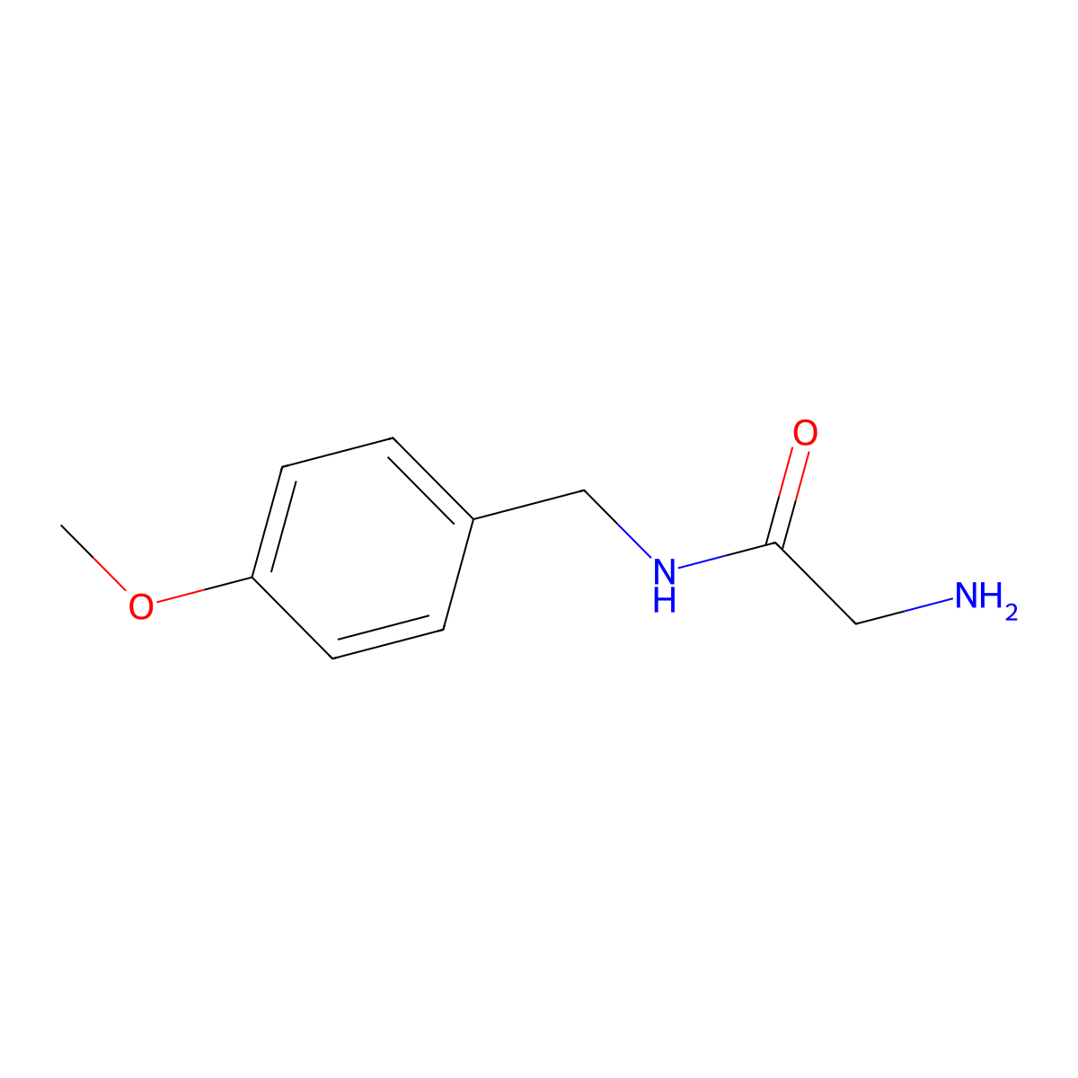 2-Amino-N-[(4-methoxyphenyl)methyl]acetamide molecular structure, CAS 57459-57-1