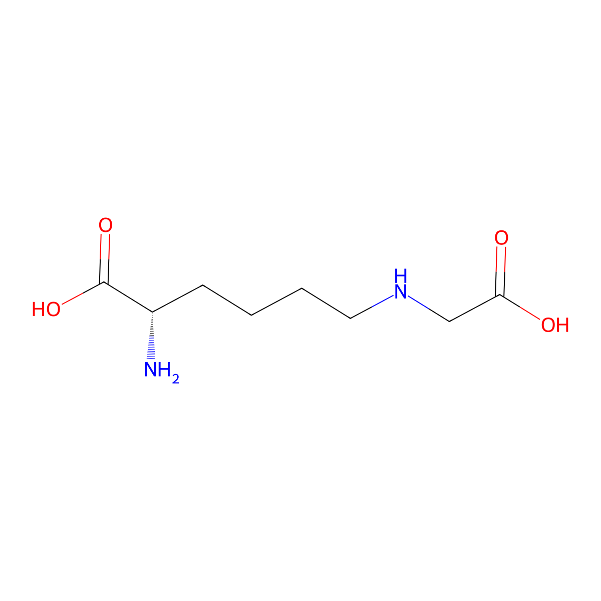 Nepsilon-(Carboxymethyl)lysine molecular structure, CAS 5746-04-3
