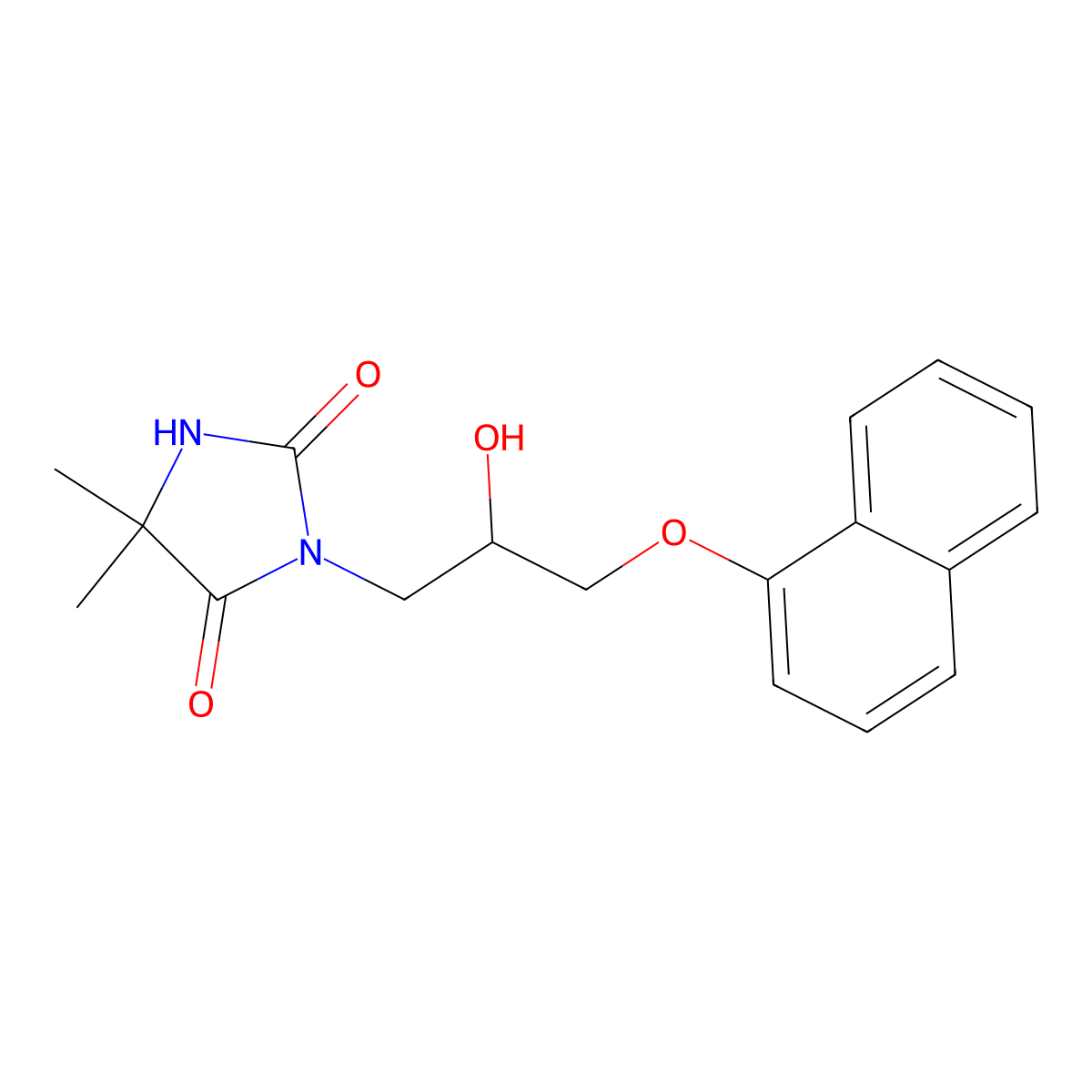 3-{2-Hydroxy-3-[(naphthalen-1-yl)oxy]propyl}-5,5-dimethylimidazolidine-2,4-dione molecular structure, CAS 5746-51-0