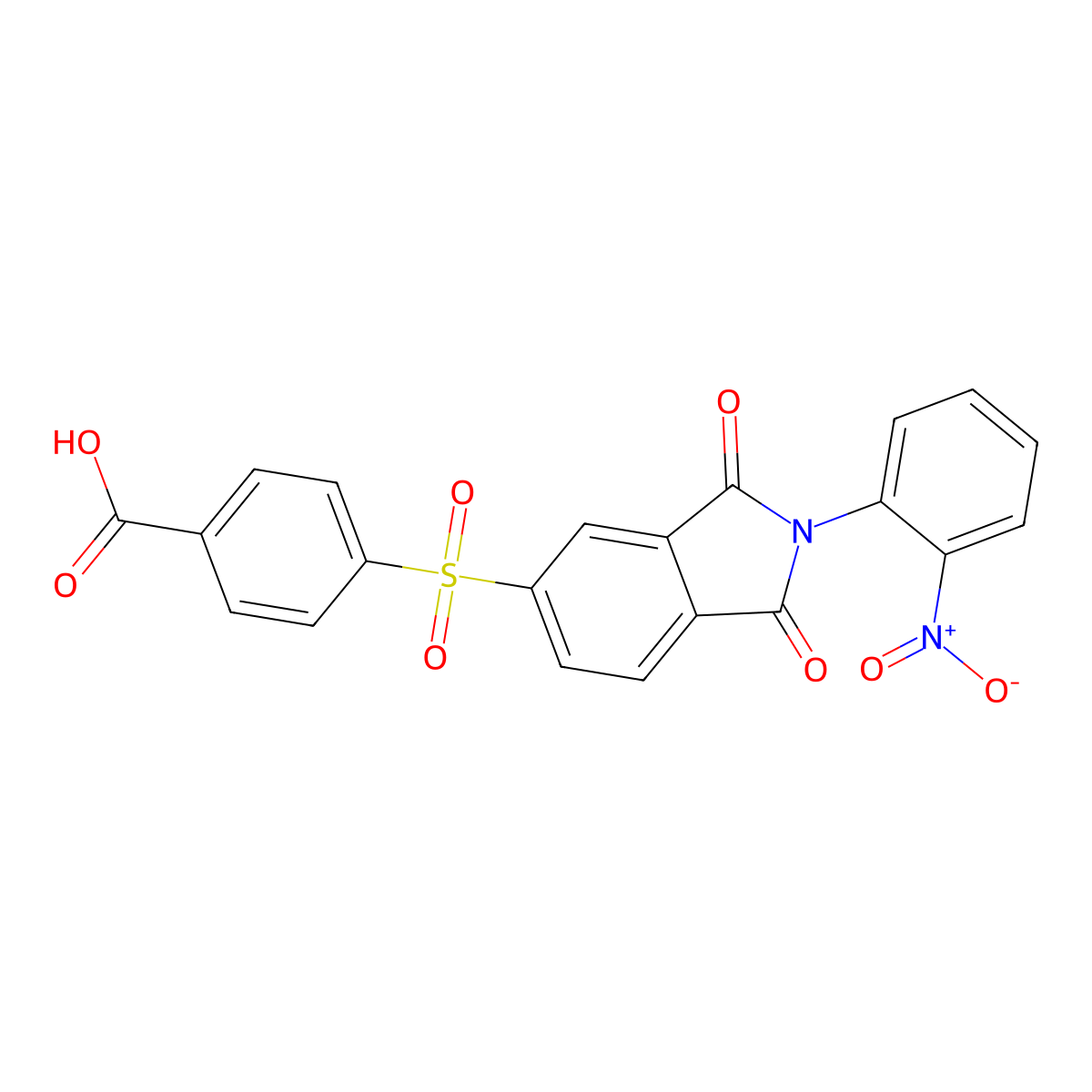 4-{[2-(2-nitrophenyl)-1,3-dioxo-2,3-dihydro-1H-isoindol-5-yl]sulfonyl}benzoic acid molecular structure, CAS 5746-53-2