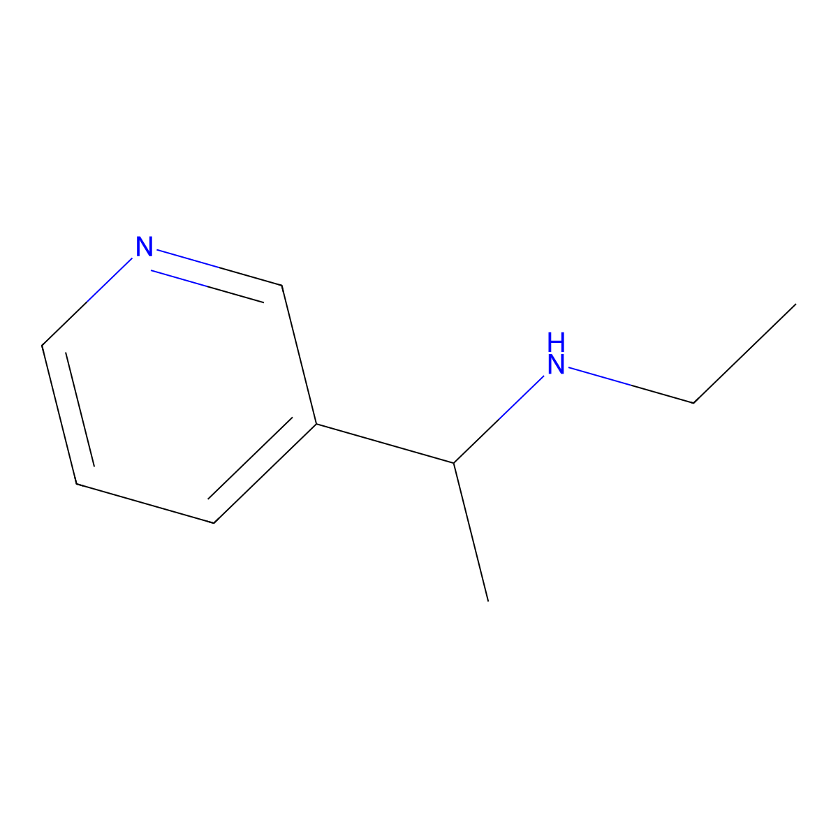 N-Ethyl-1-(pyridin-3-yl)ethan-1-amine molecular structure, CAS 5746-54-3