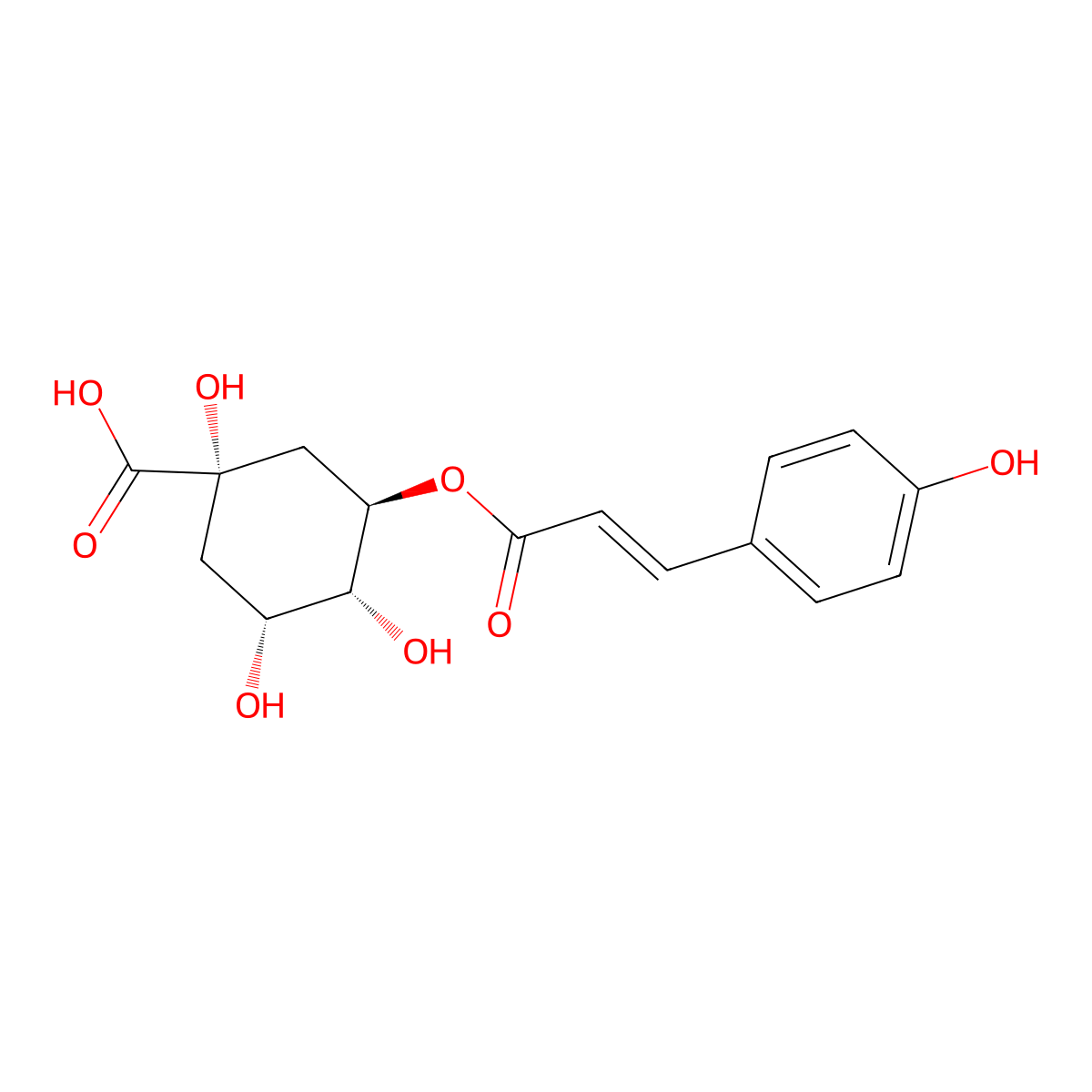 trans-5-O-(4-coumaroyl)-D-quinic acid molecular structure, CAS 5746-55-4