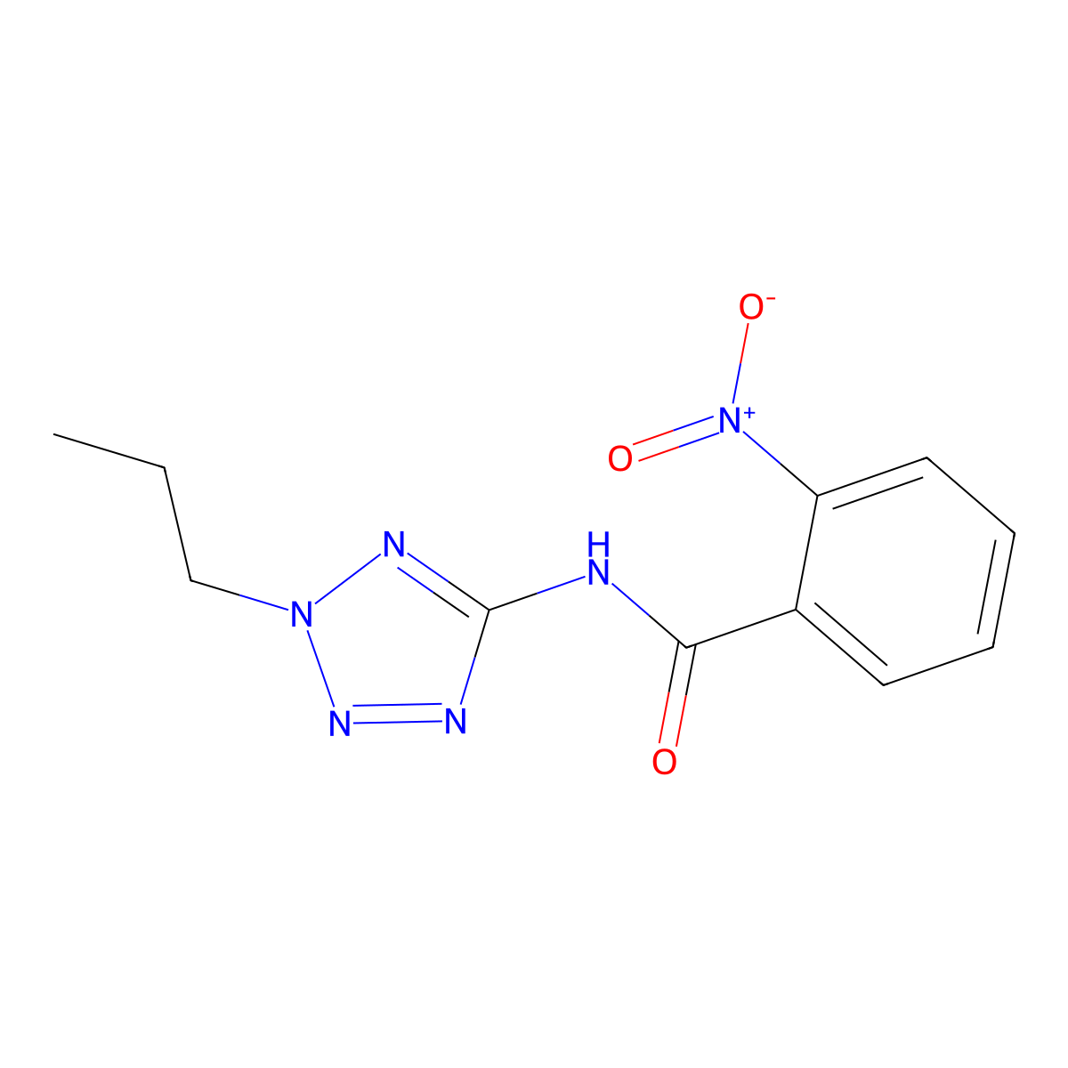 2-nitro-N-(2-propyltetrazol-5-yl)benzamide molecular structure, CAS 5746-65-6