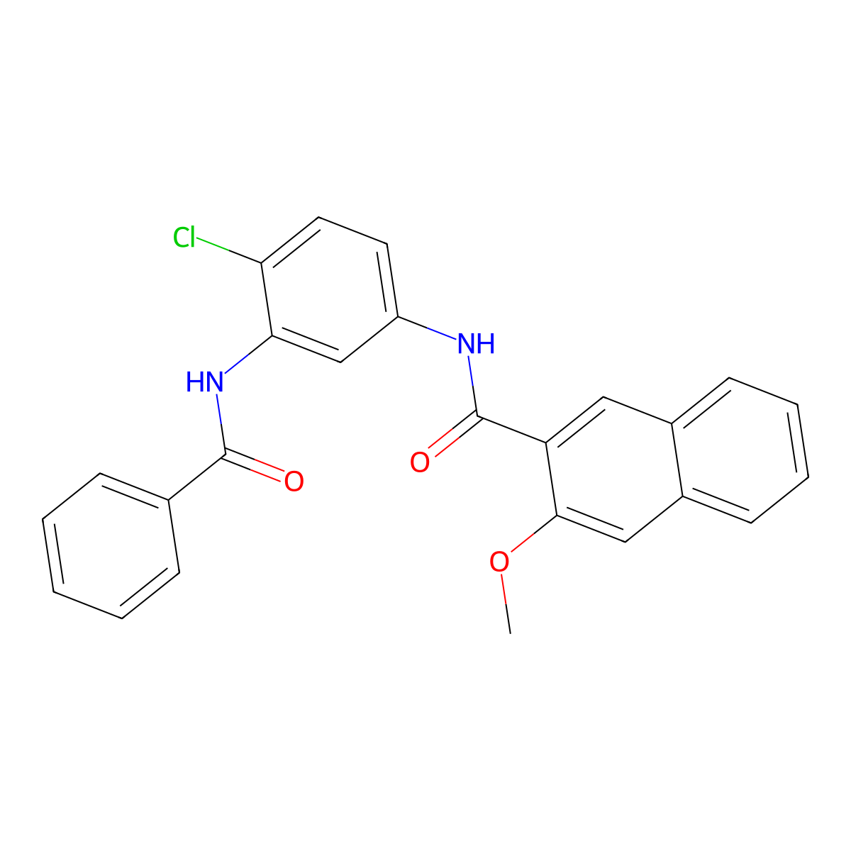 N-(3-Benzamido-4-chloro-phenyl)-3-methoxy-naphthalene-2-carboxamide molecular structure, CAS 5746-82-7