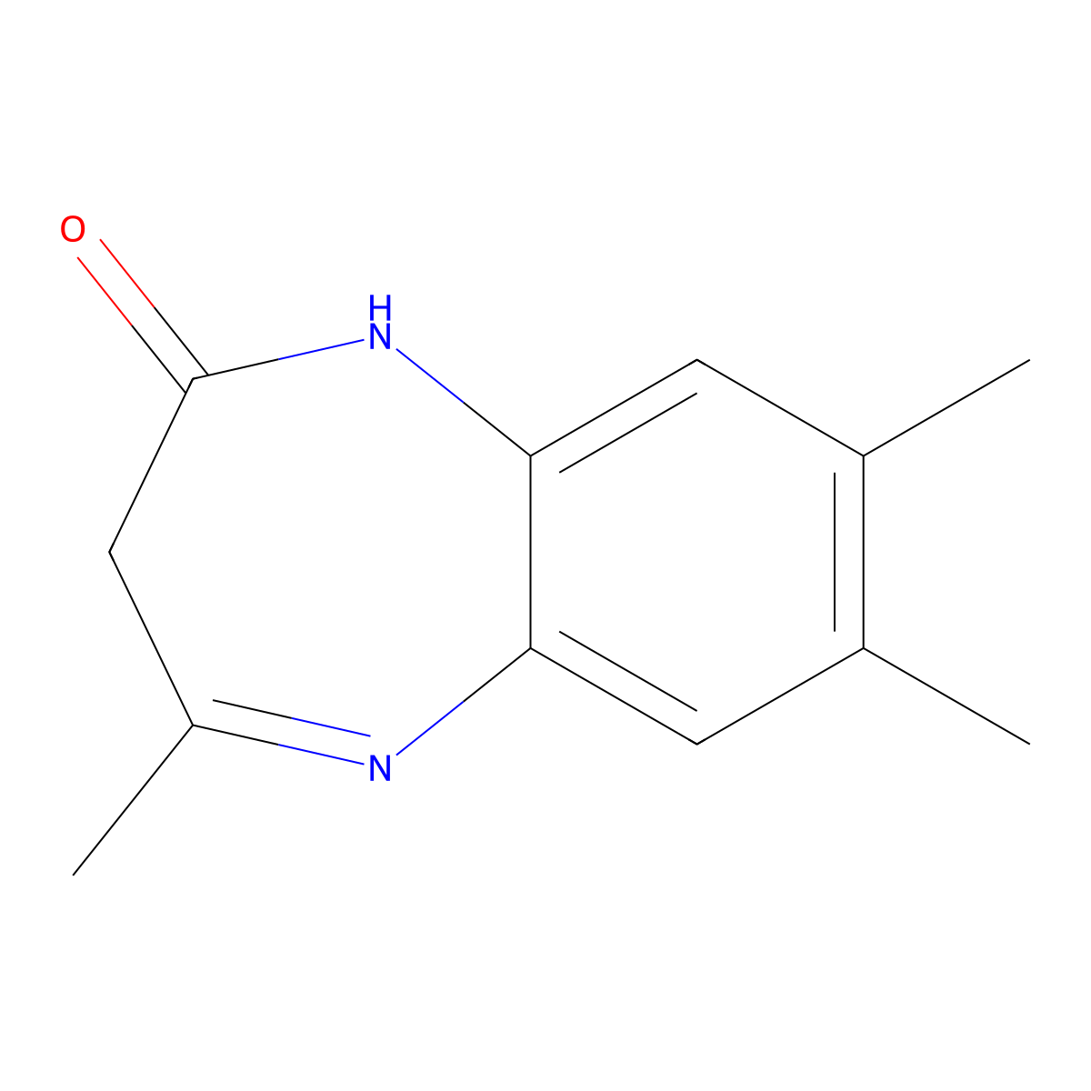 4,7,8-Trimethyl-1,3-dihydro-2H-1,5-benzodiazepin-2-one molecular structure, CAS 57460-54-5