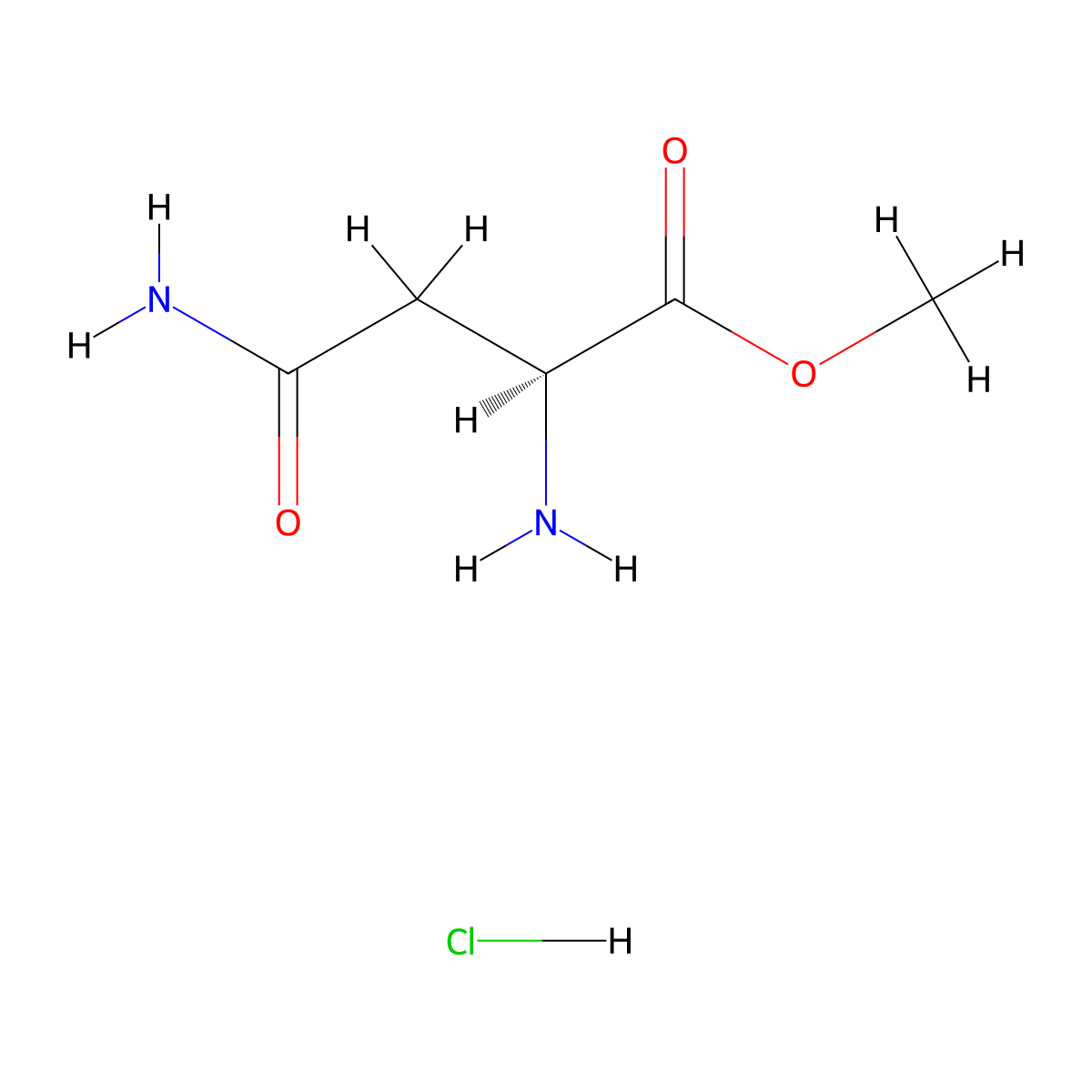 Methyl L-asparaginate monohydrochloride molecular structure, CAS 57461-34-4