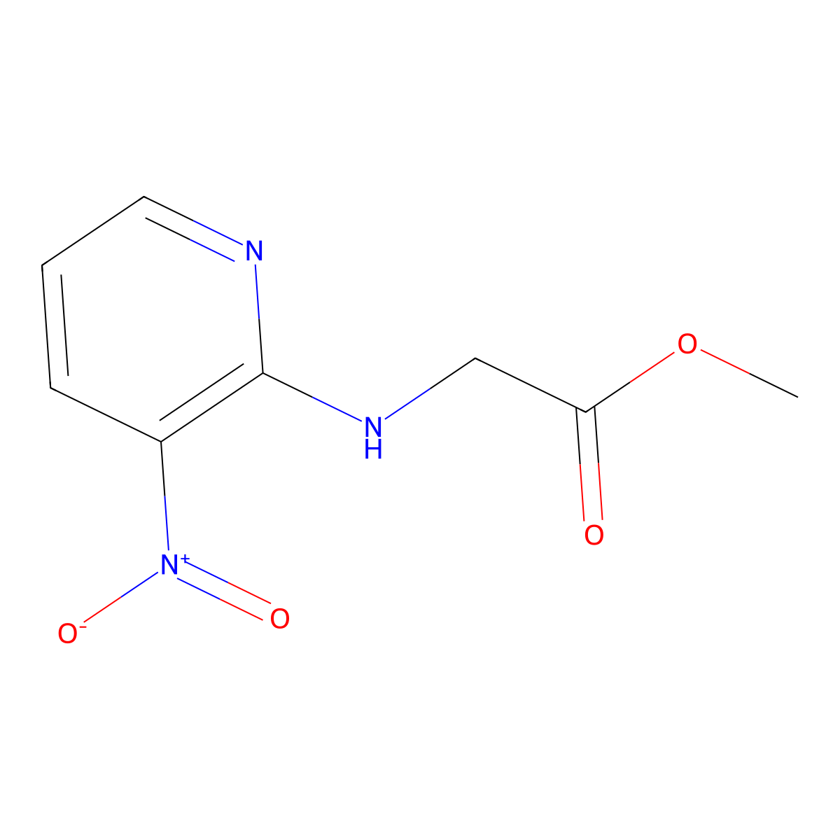 Methyl N-(3-nitropyridin-2-yl)glycinate molecular structure, CAS 57461-53-7
