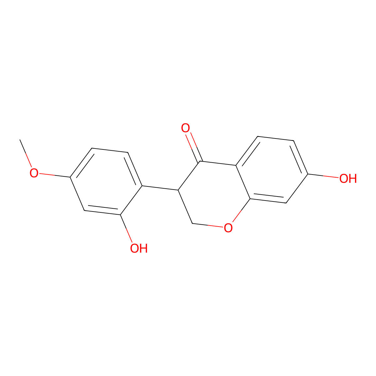 2,3-Dihydro-7-hydroxy-3-(2-hydroxy-4-methoxyphenyl)-4H-1-benzopyran-4-one molecular structure, CAS 57462-46-1