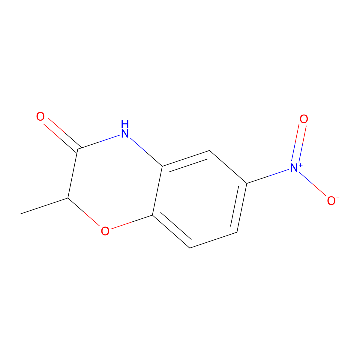 2-Methyl-6-nitro-2H-1,4-benzoxazin-3(4H)-one molecular structure, CAS 57463-01-1