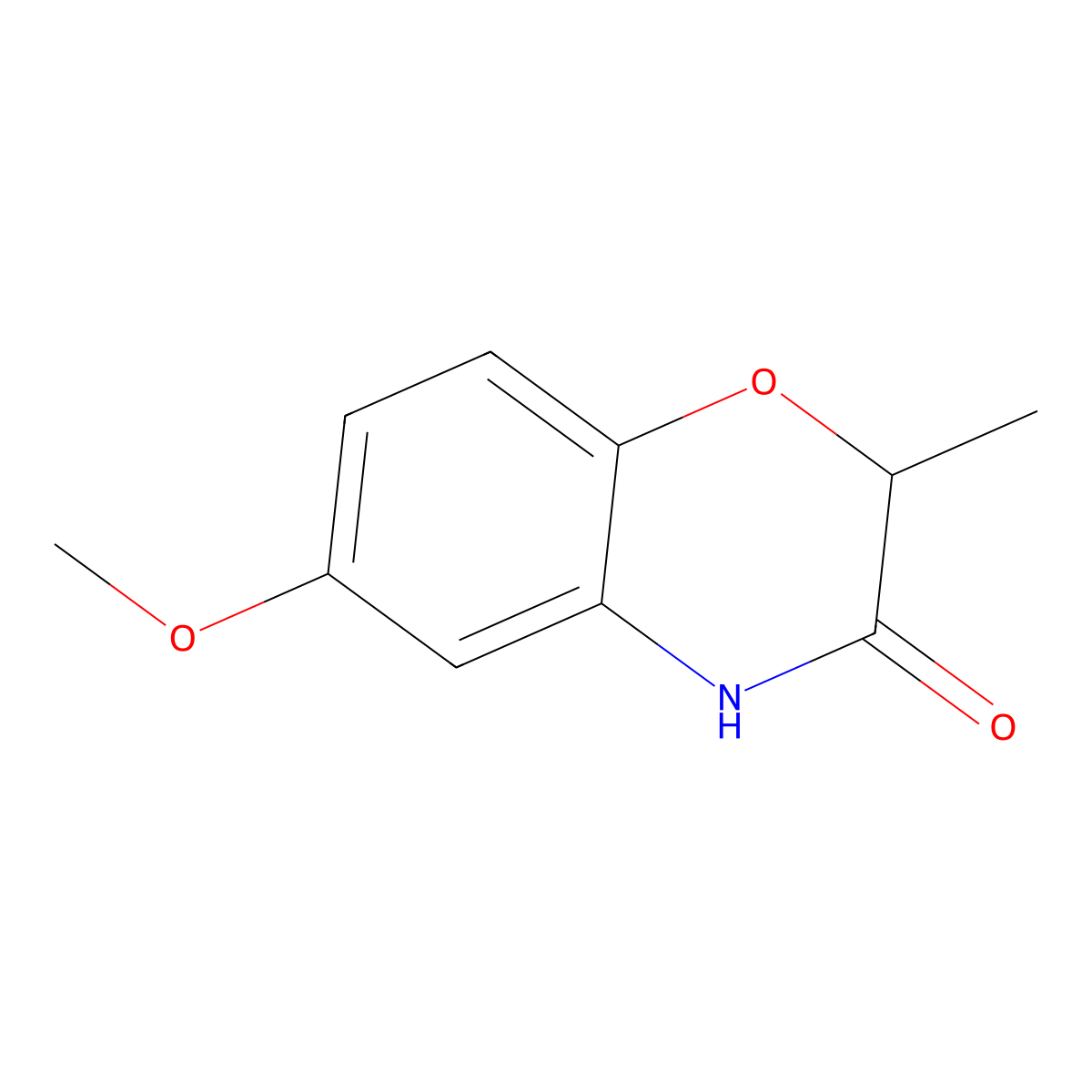 6-Methoxy-2-methyl-3,4-dihydro-2H-1,4-benzoxazin-3-one molecular structure, CAS 57463-05-5