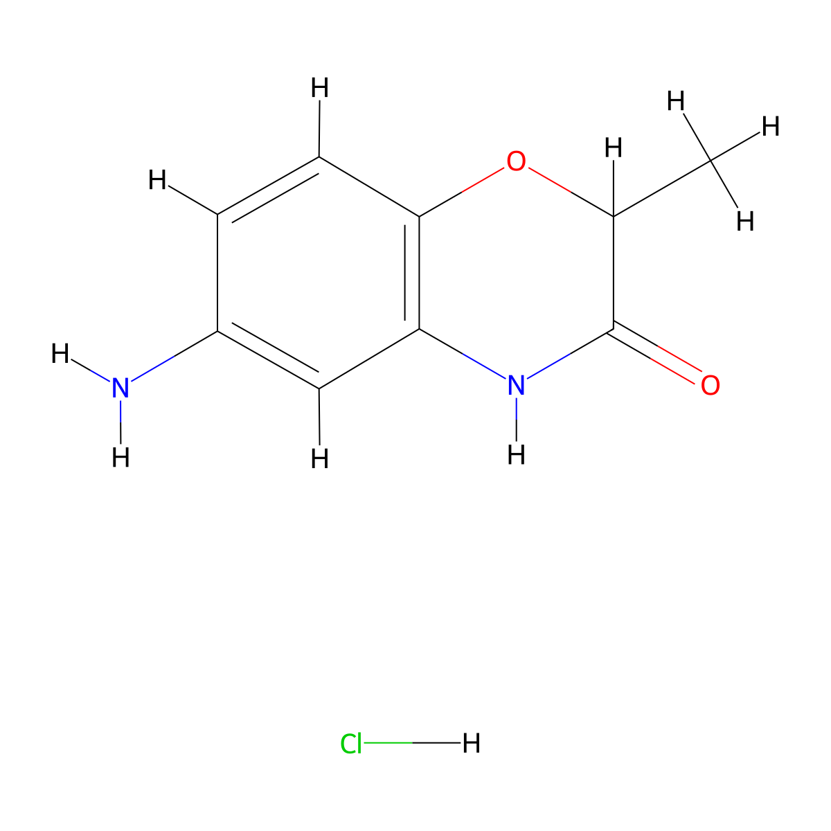 6-Amino-2-methyl-2H-benzo[b][1,4]oxazin-3(4H)-one hydrochloride molecular structure, CAS 57463-06-6