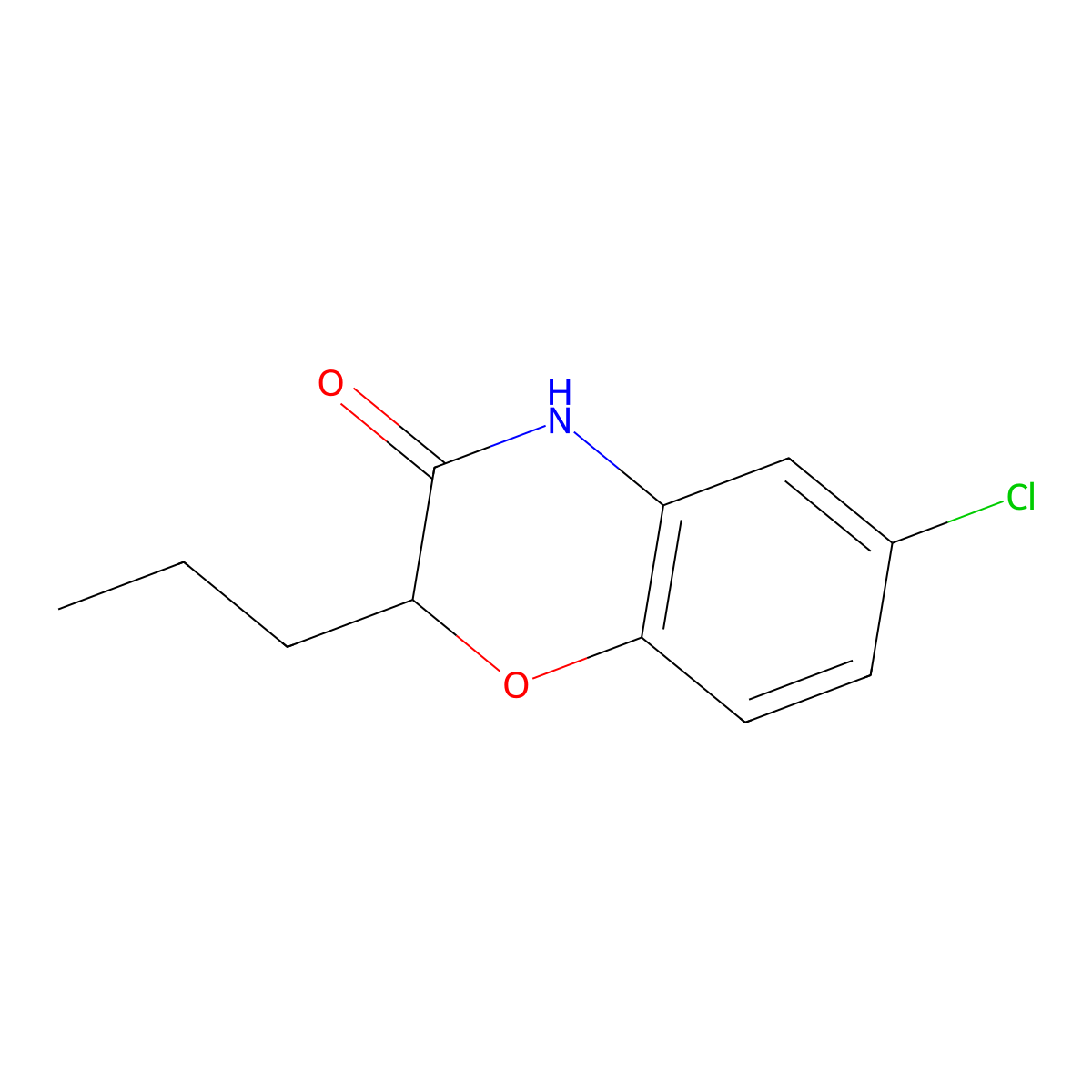 6-Chloro-2-propyl-3,4-dihydro-2h-1,4-benzoxazin-3-one molecular structure, CAS 57463-12-4