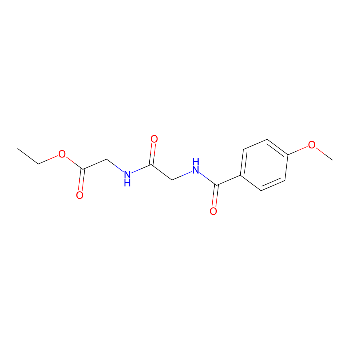 Ethyl 2-[[2-[(4-methoxybenzoyl)amino]acetyl]amino]acetate molecular structure, CAS 57463-71-5