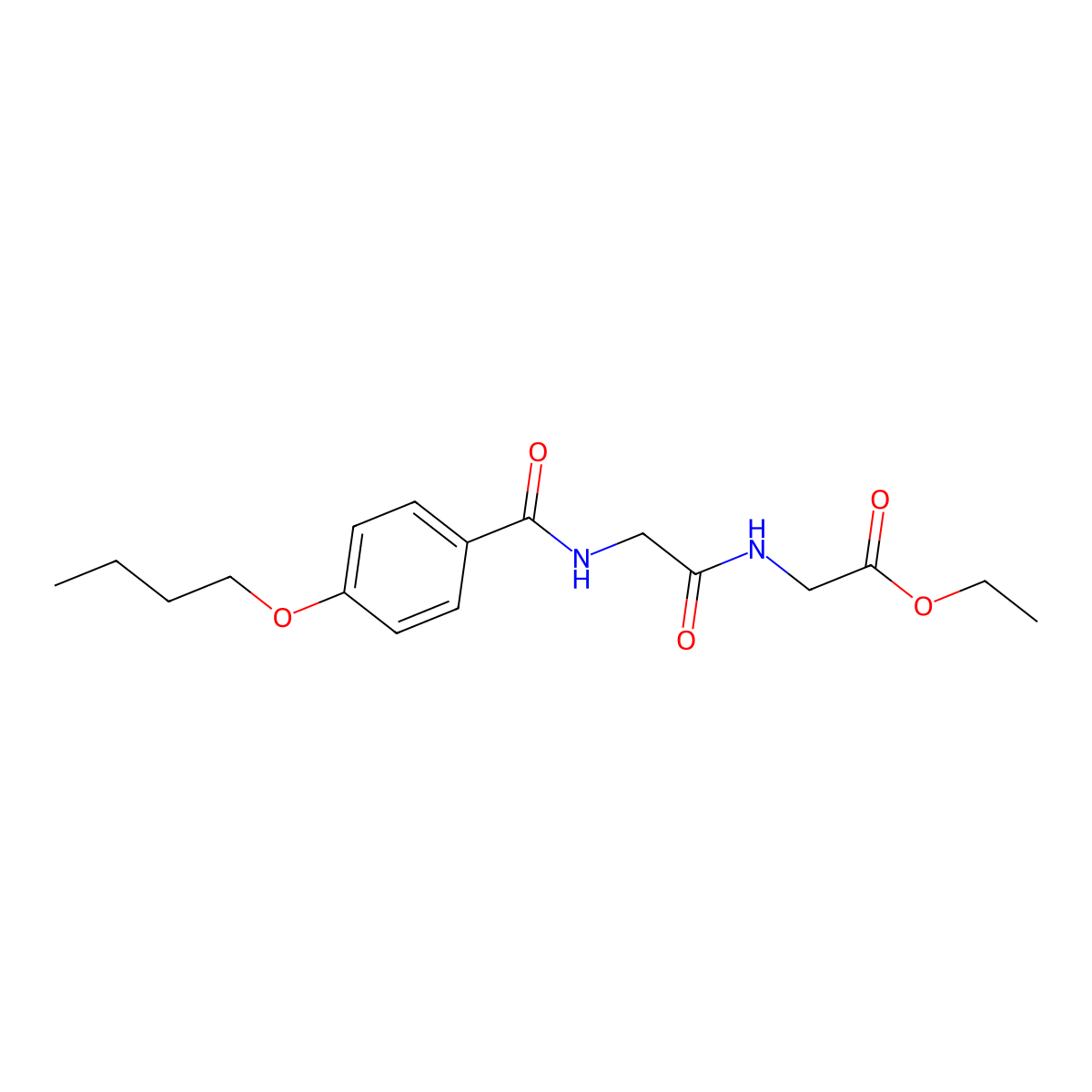Ethyl 2-[[2-[(4-butoxybenzoyl)amino]acetyl]amino]acetate molecular structure, CAS 57463-75-9
