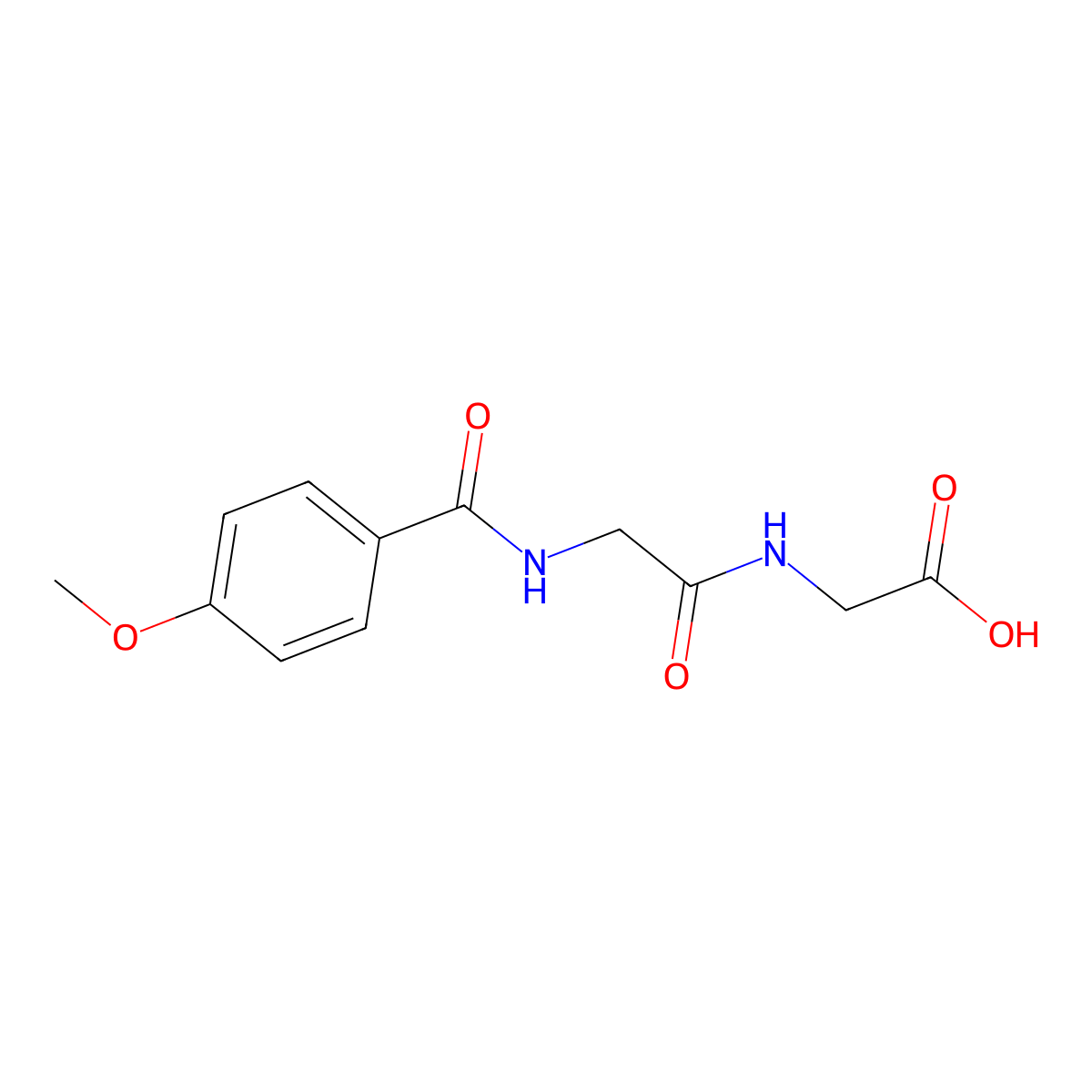 Glycine, N-[N-(4-methoxybenzoyl)glycyl]- molecular structure, CAS 57463-79-3