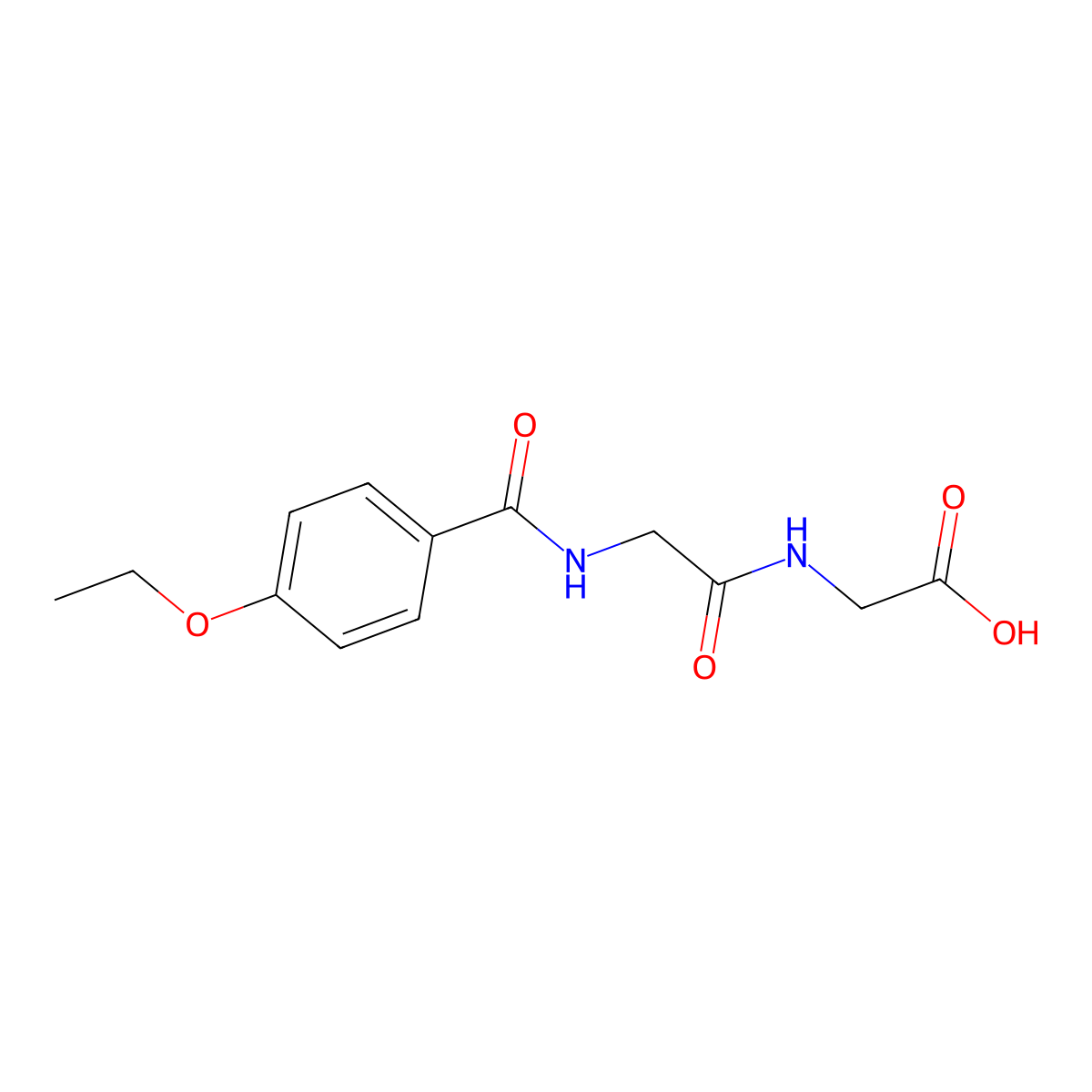 N-[(4-ethoxyphenyl)carbonyl]glycylglycine molecular structure, CAS 57463-80-6