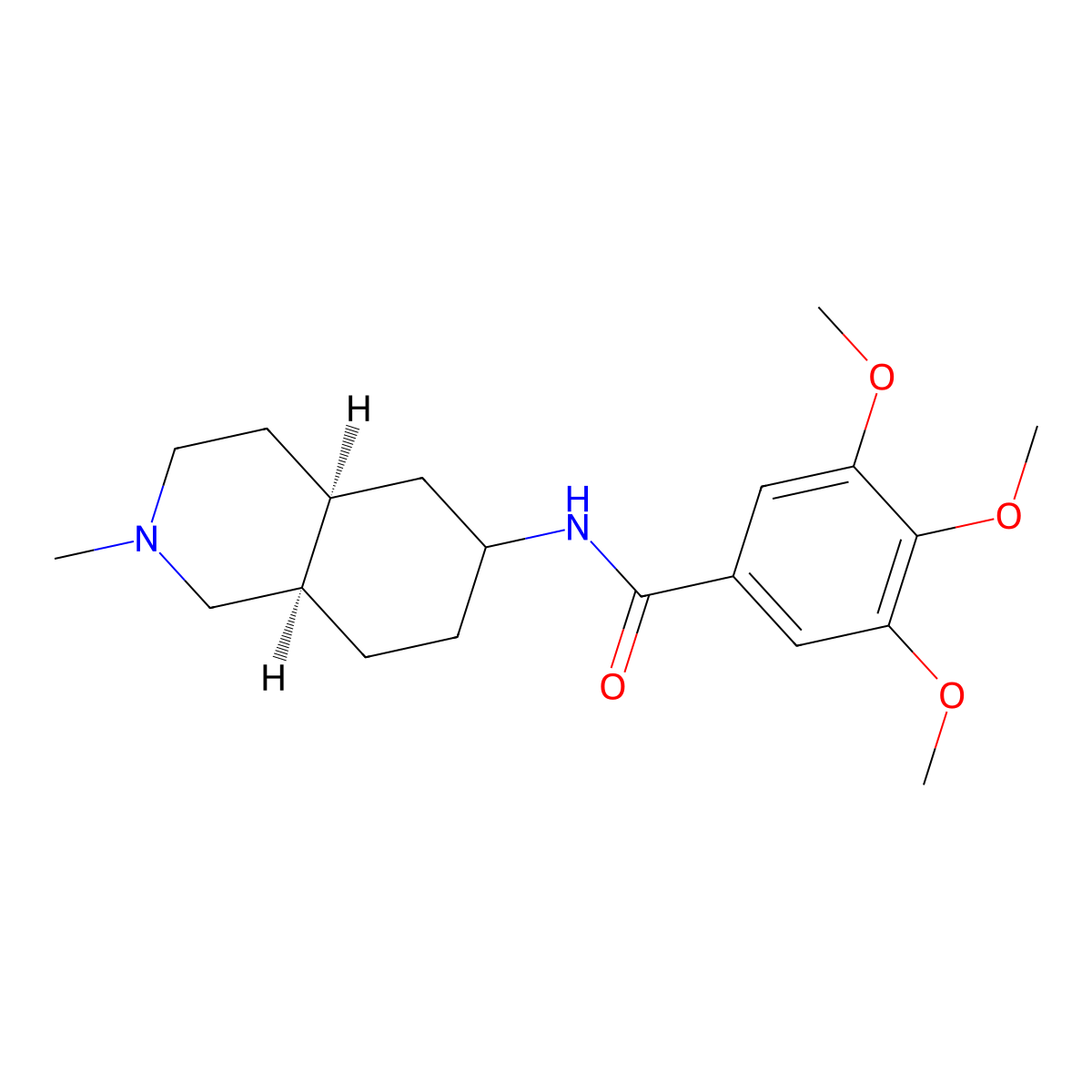 Benzamide, N-(decahydro-2-methylisoquinolin-6-yl)-3,4,5-trimethoxy-, (Z)- molecular structure, CAS 57464-32-1