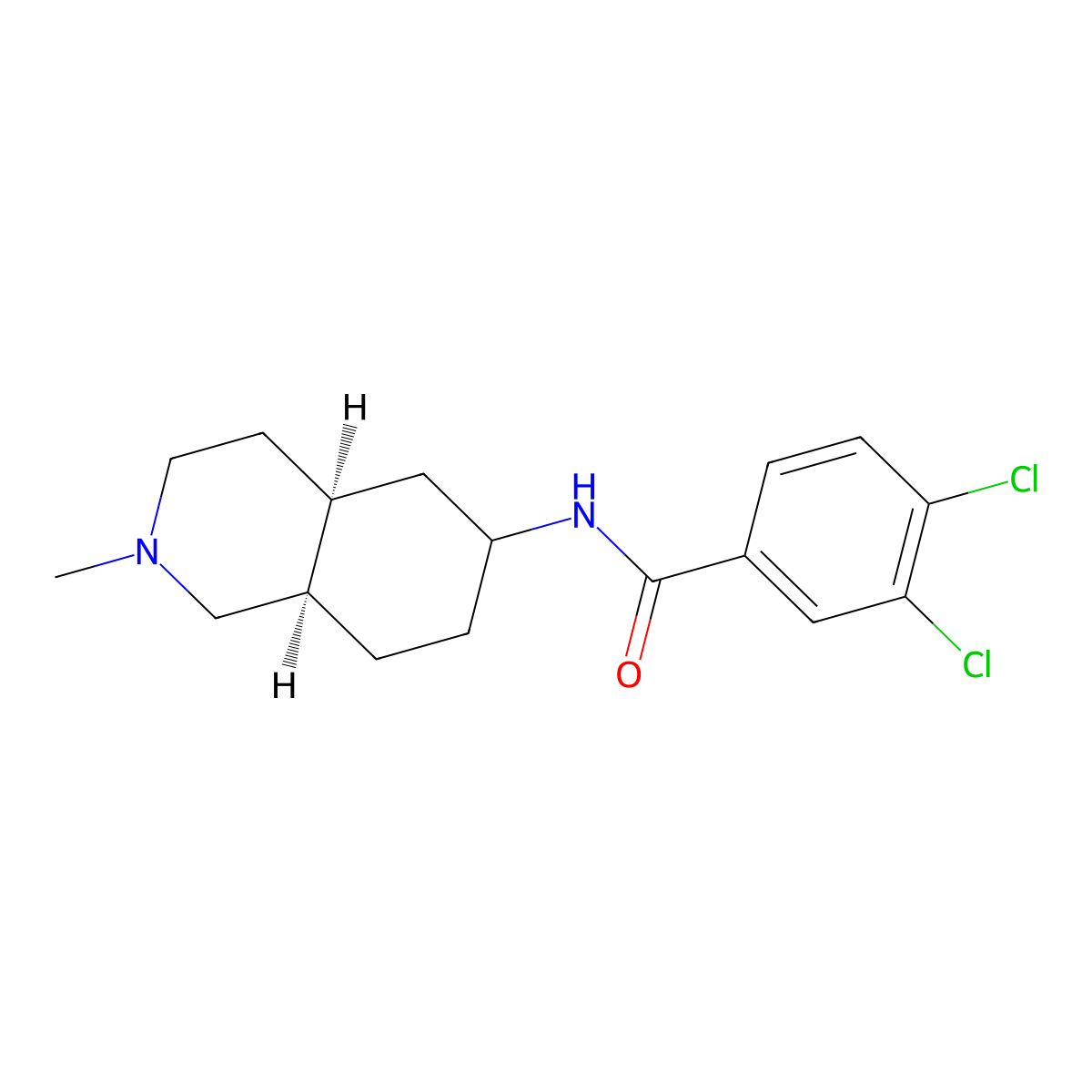 3,4-Dichloro-N-(2-methyldecahydroisoquinolin-6-yl)benzene-1-carboximidic acid molecular structure, CAS 57464-35-4