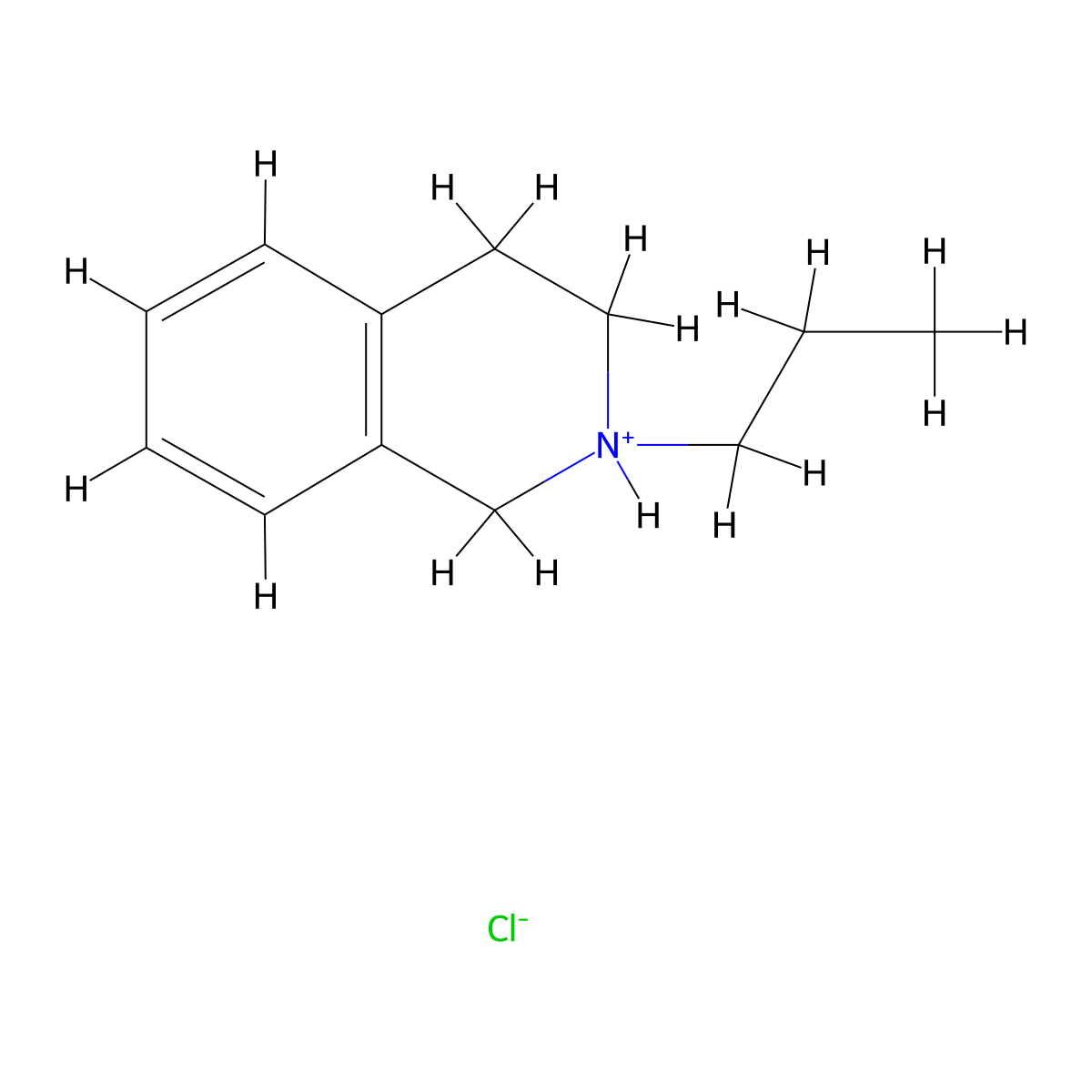 Isoquinoline, 1,2,3,4-tetrahydro-2-propyl-, hydrochloride molecular structure, CAS 57464-74-1
