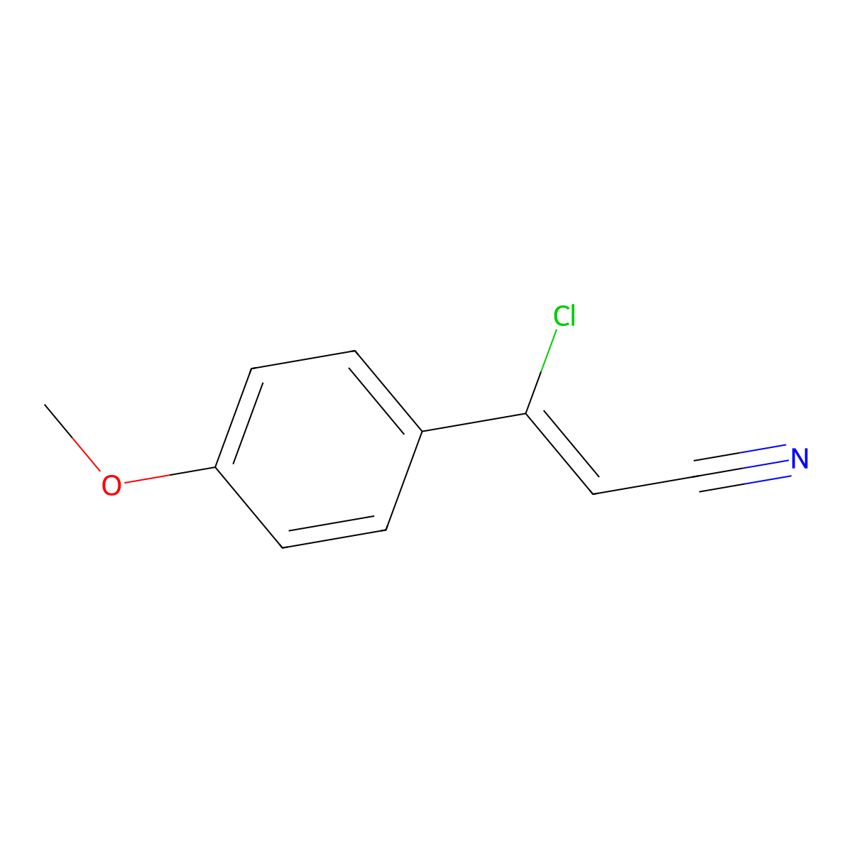 (Z)-3-Chloro-3-(4-methoxyphenyl)acrylonitrile molecular structure, CAS 57466-68-9