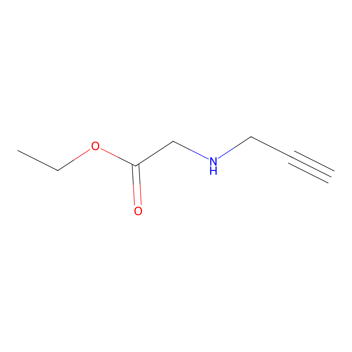 Ethyl 2-[(prop-2-yn-1-yl)amino]acetate molecular structure, CAS 57466-82-7