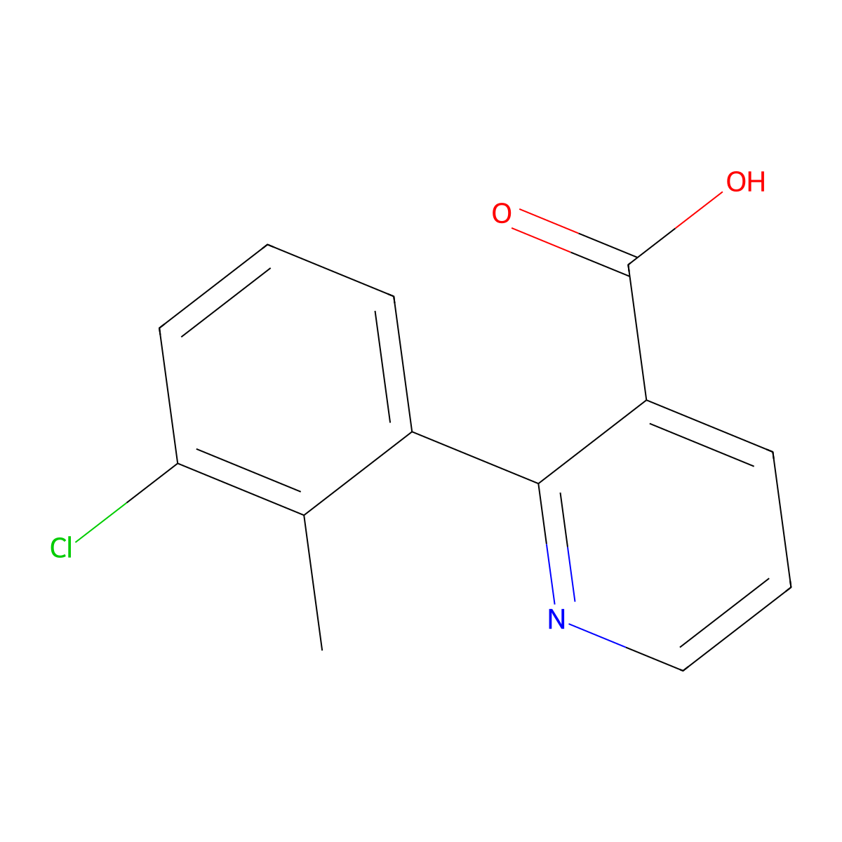2-(3-Chloro-2-methylphenyl)pyridine-3-carboxylic acid molecular structure, CAS 57469-61-1