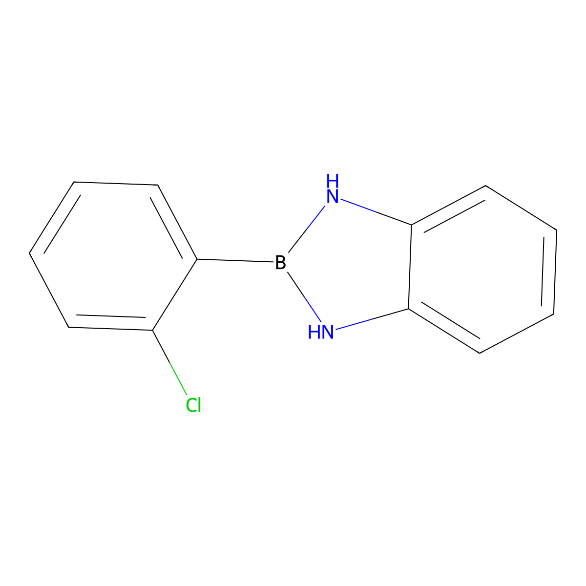 1H-1,3,2-Benzodiazaborole, 2-(2-chlorophenyl)-2,3-dihydro- molecular structure, CAS 5747-24-0