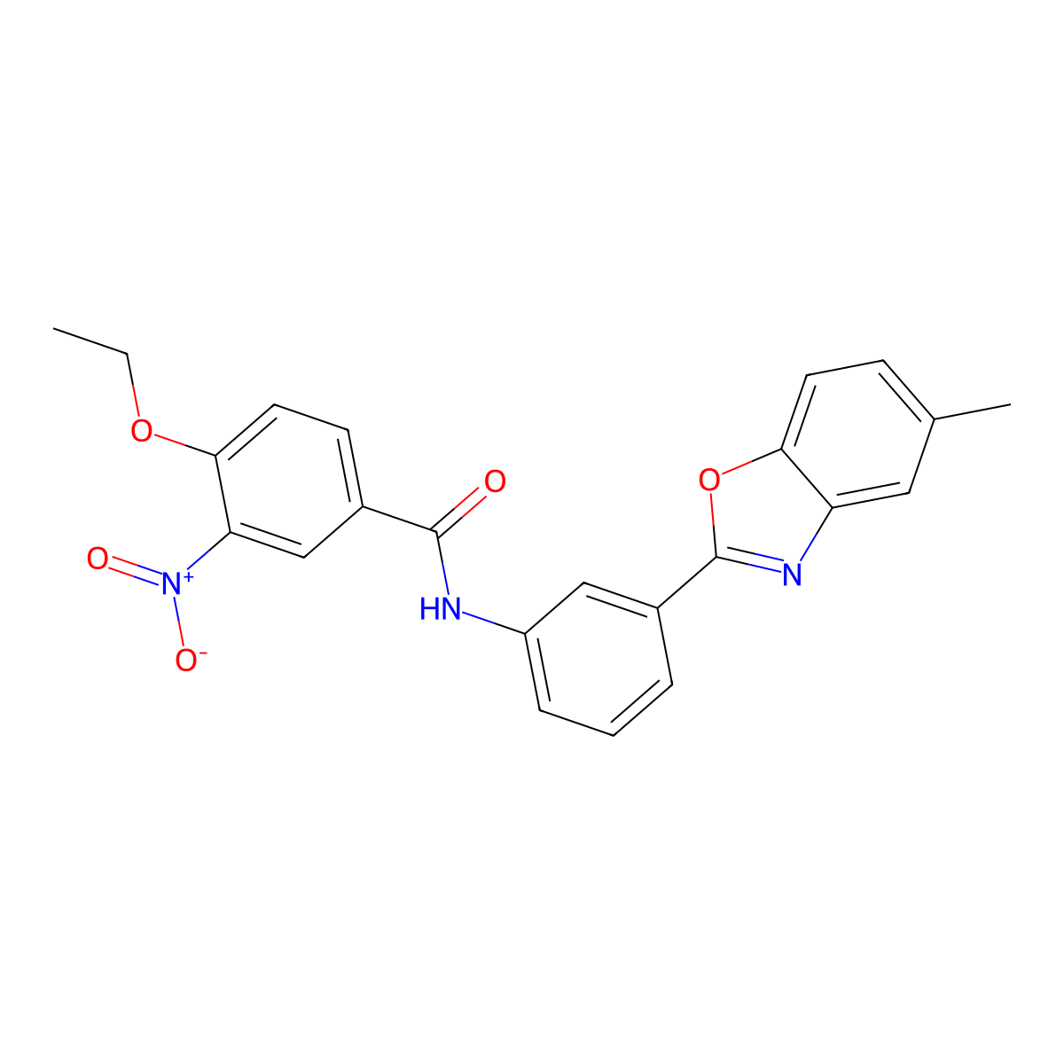 4-ethoxy-N-[3-(5-methyl-1,3-benzoxazol-2-yl)phenyl]-3-nitrobenzamide molecular structure, CAS 5747-88-6